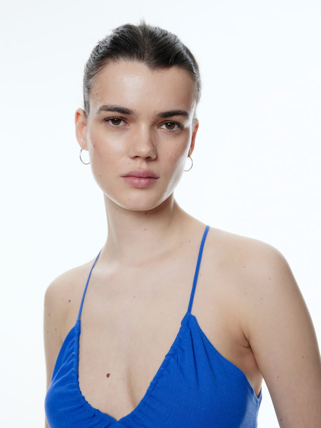 EDITED Spaghetti Tops Top Viviene Dames Blauw