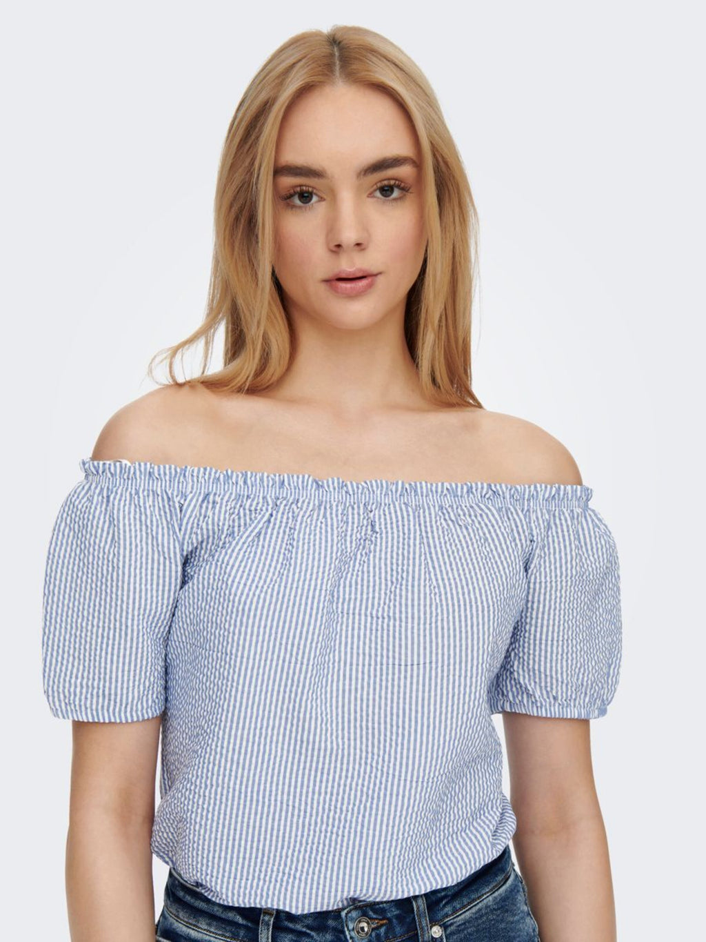 ONLY Uitgaanstops Top Dames Blauw / Wit