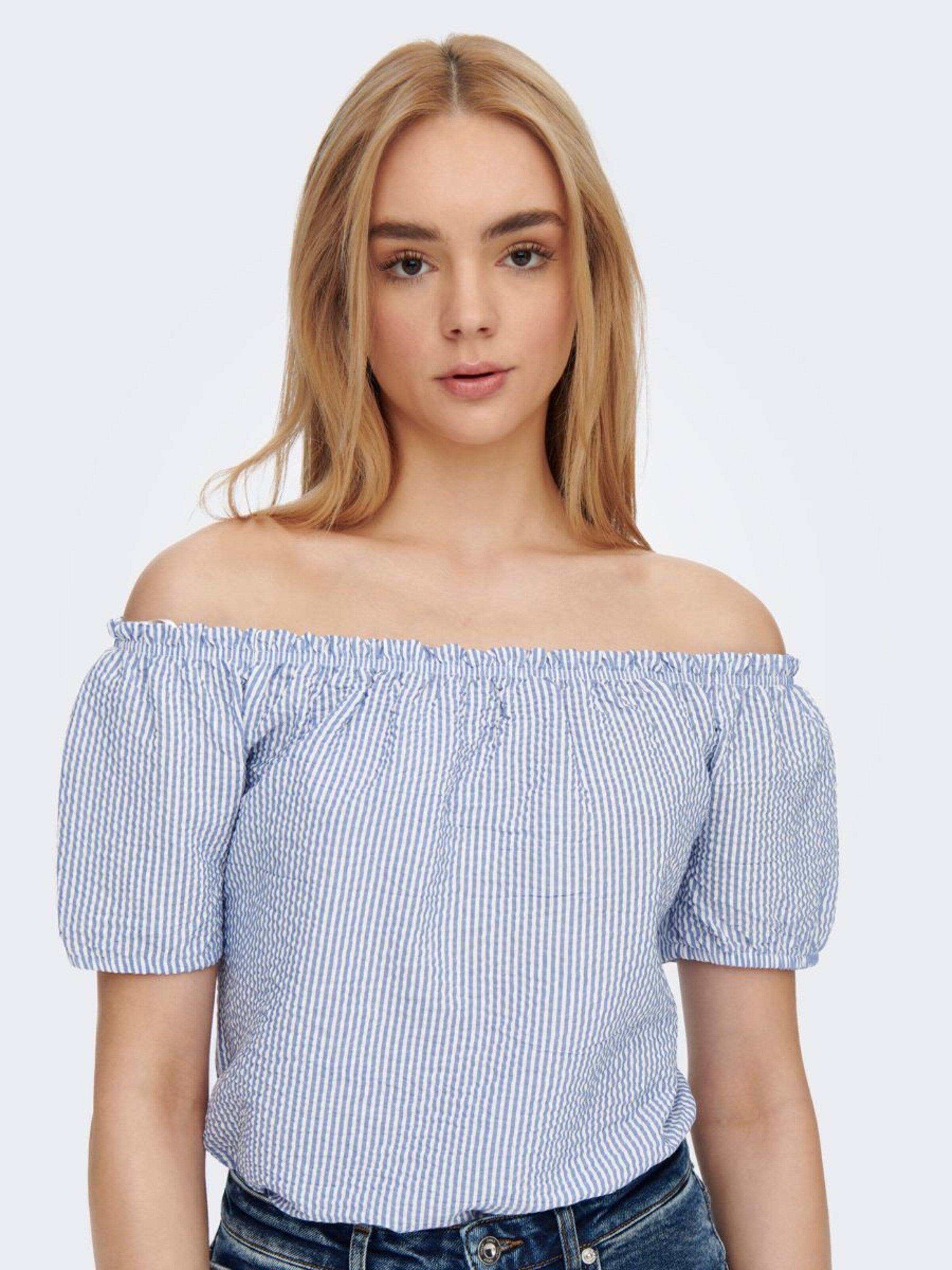 ONLY Uitgaanstops Top Dames Blauw / Wit