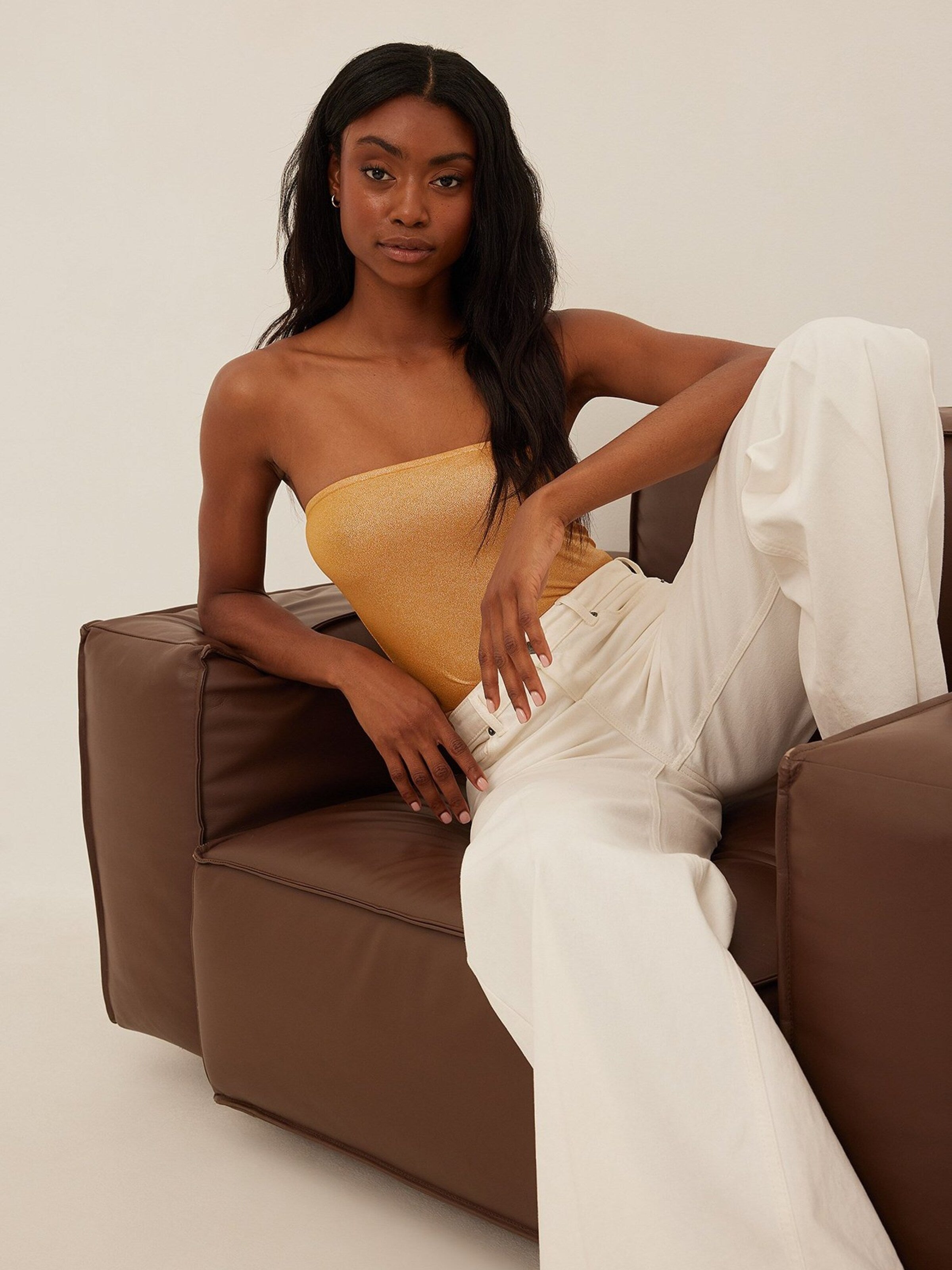 NA-KD Crop Tops Top Dames Lichtoranje