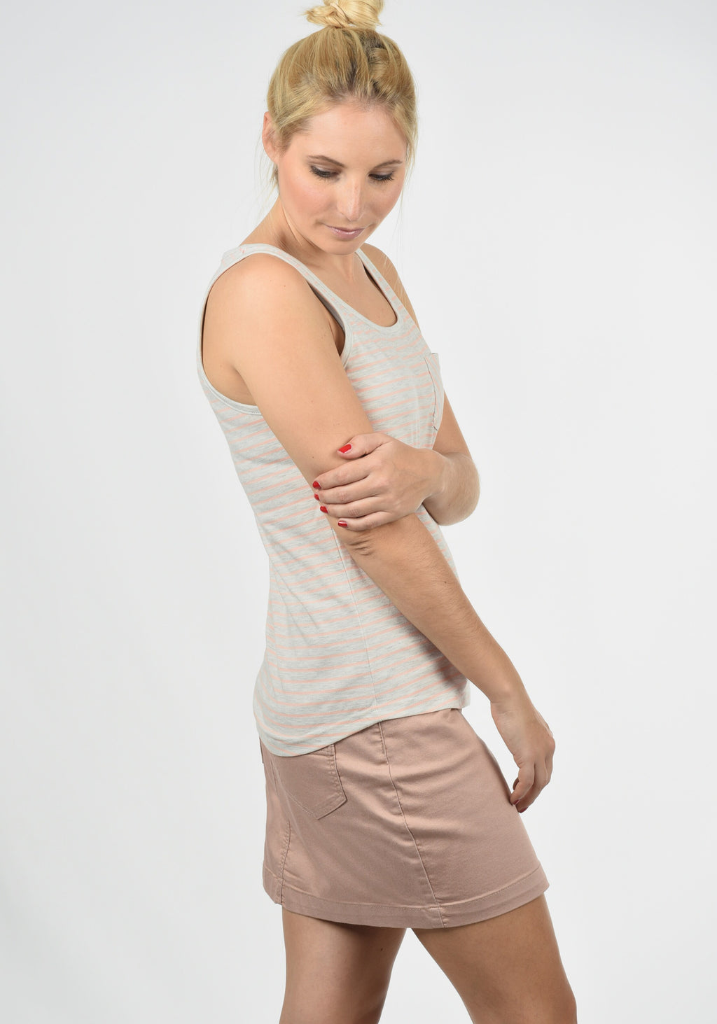 DESIRES Mouwloze Shirts Top Melanie Dames Parelwit