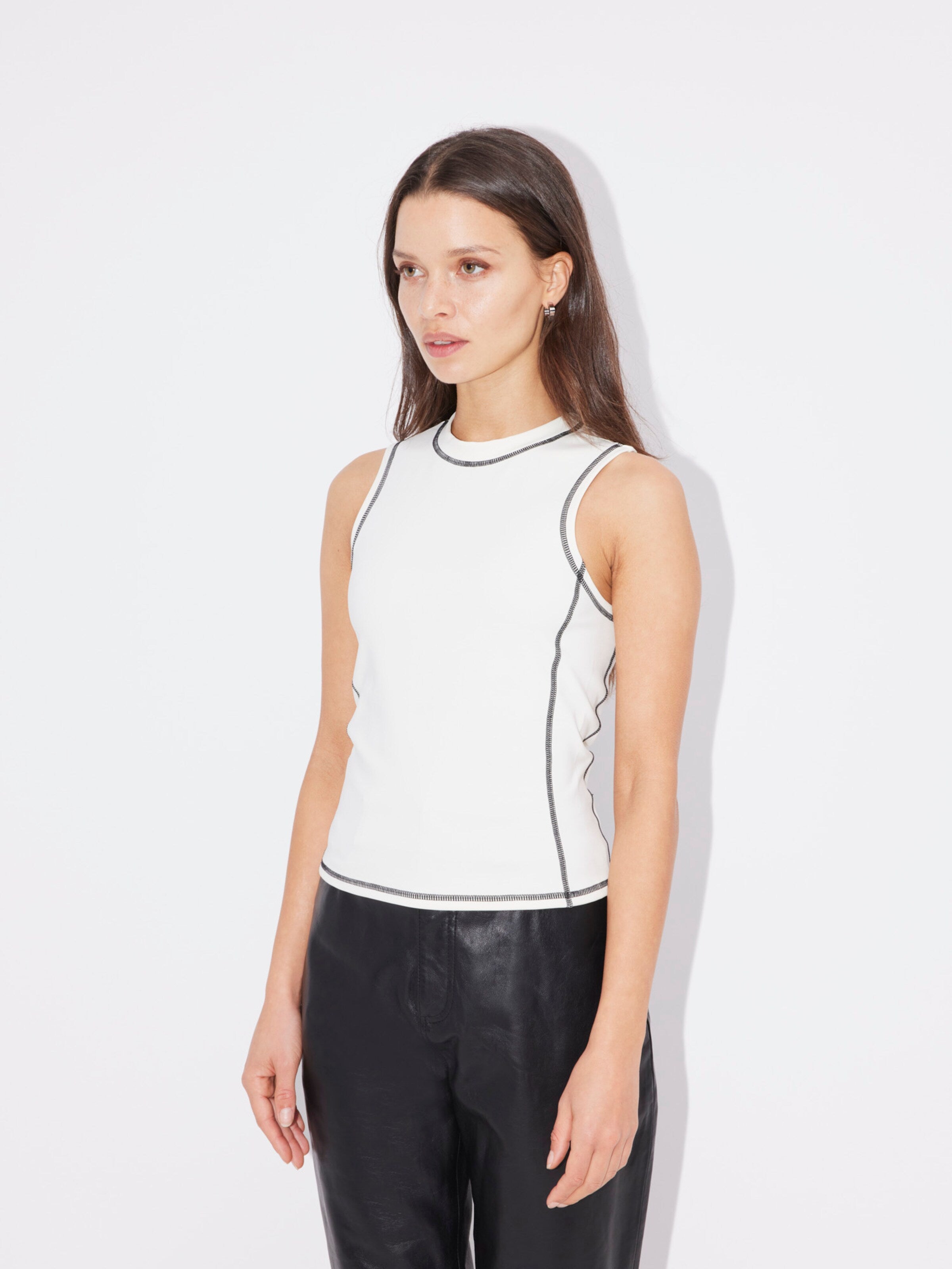  Mouwloze Shirts Top Flora Dames Offwhite