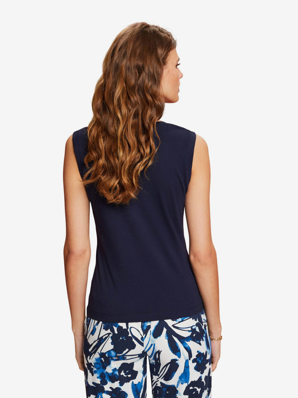 ESPRIT Mouwloze Shirts Top Dames Navy