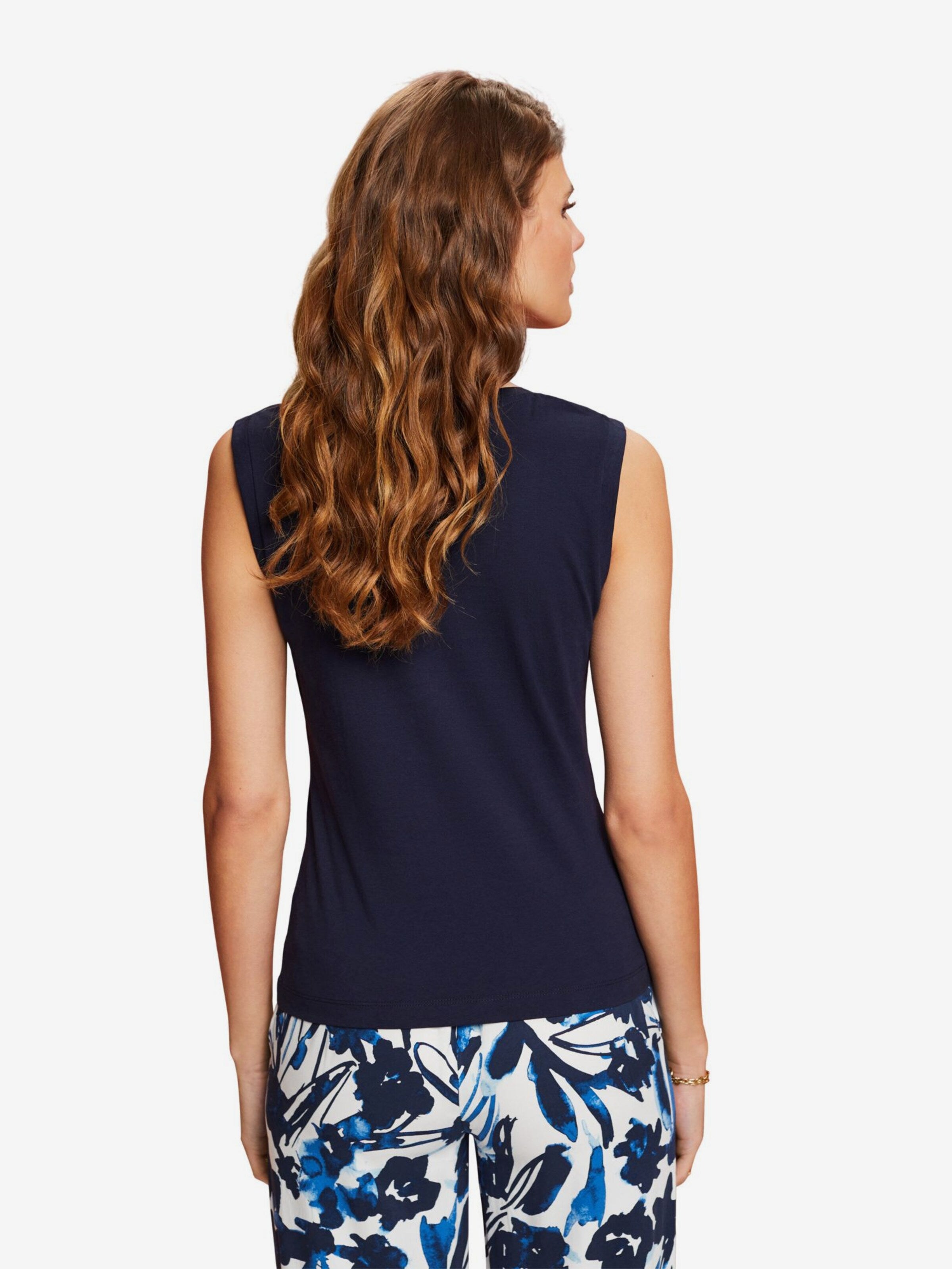 ESPRIT Mouwloze Shirts Top Dames Navy