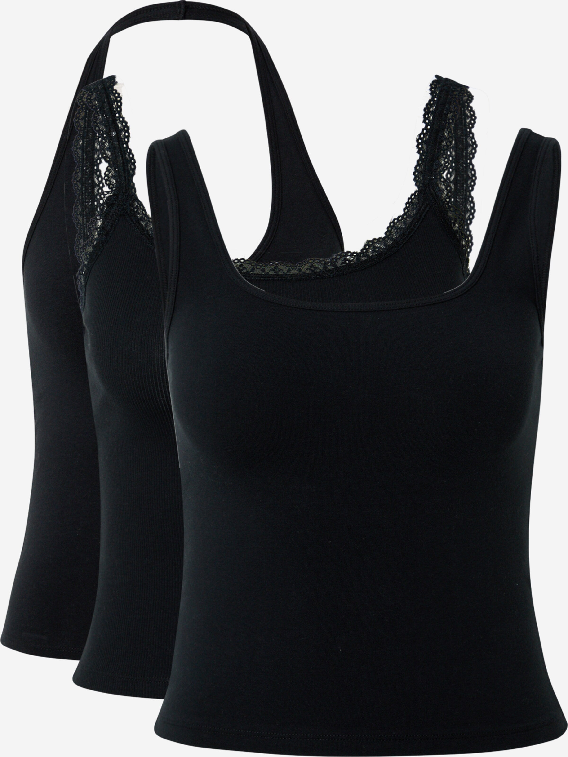 Hollister Kanten Tops Top BARE ECLECTIC Dames Zwart