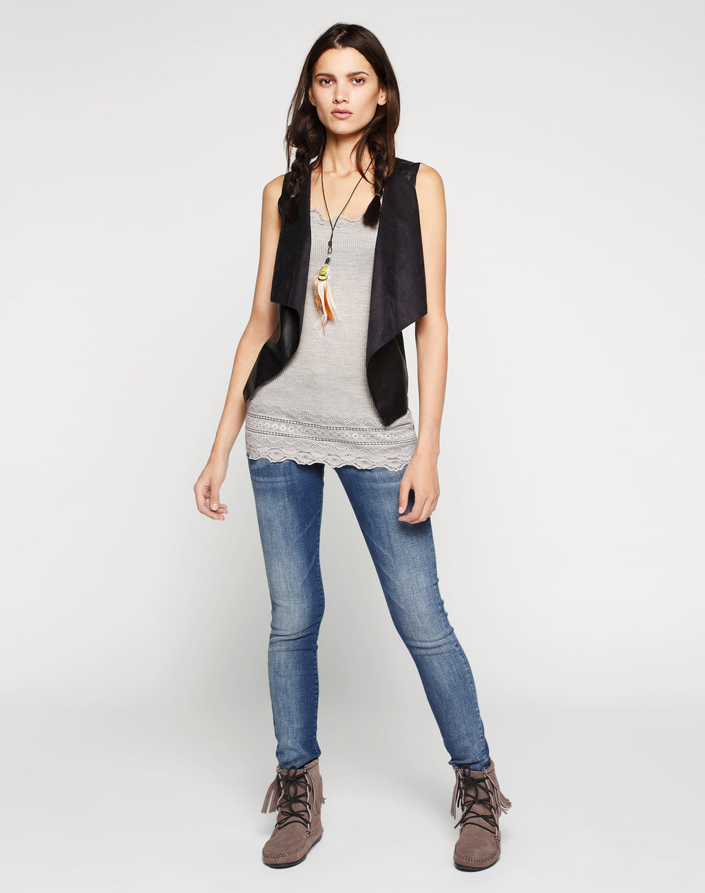 Rosemunde Tanktops Top Dames Lichtgrijs