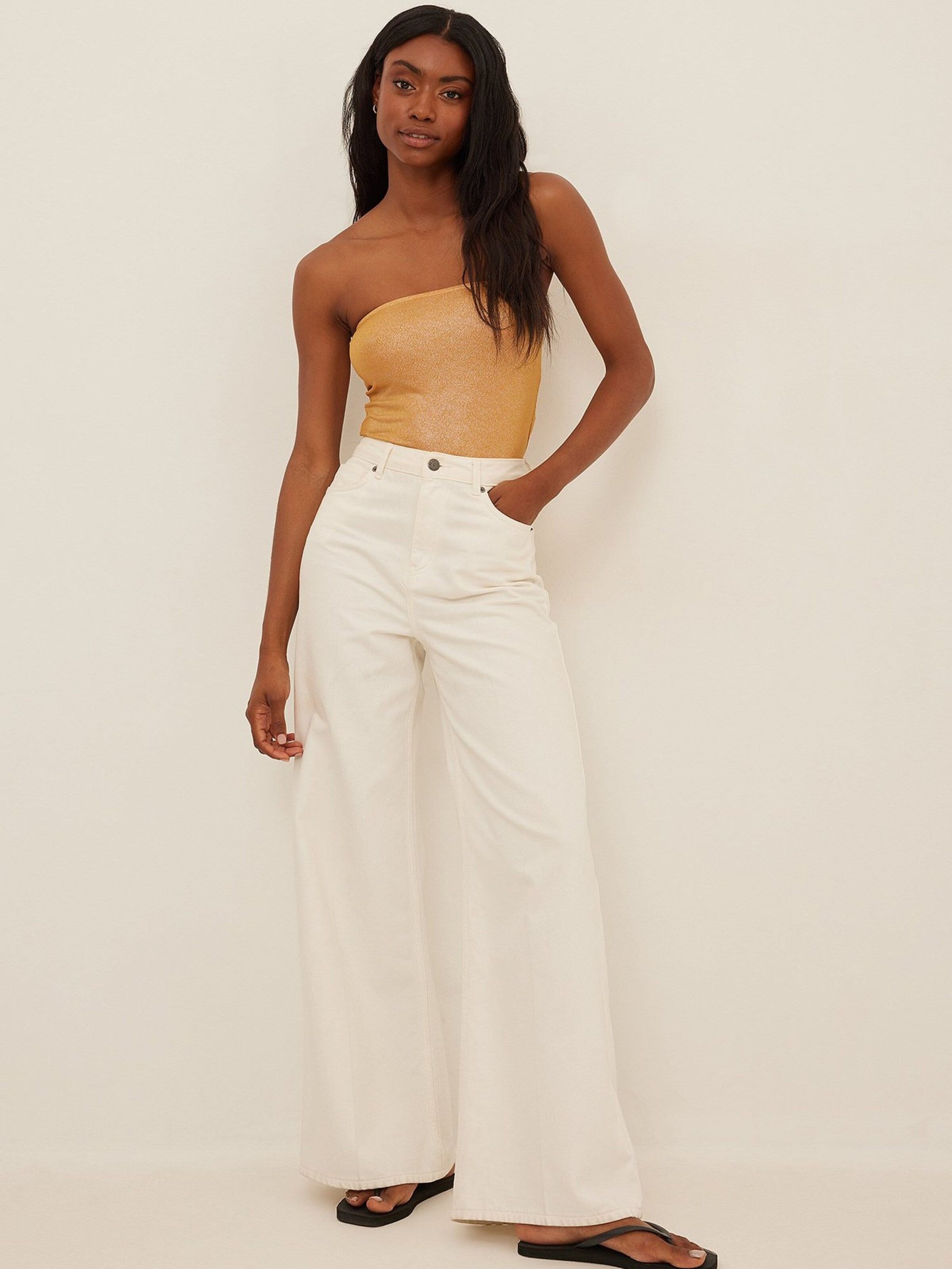 NA-KD Crop Tops Top Dames Lichtoranje