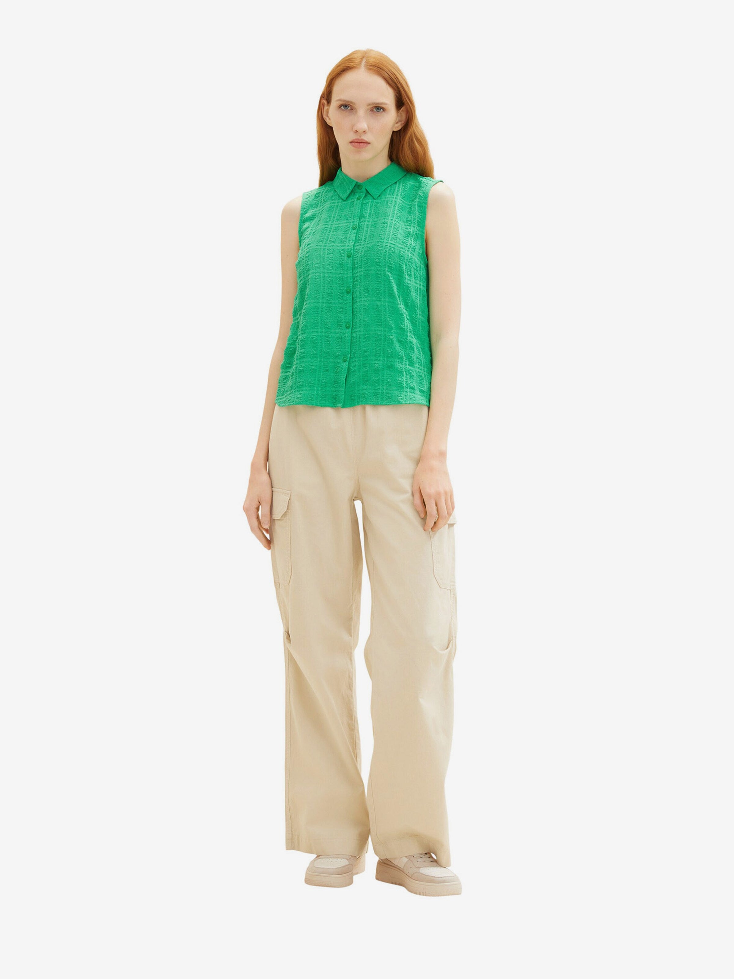 TOM TAILOR Denim Blouse Tops Blouse Dames Grasgroen