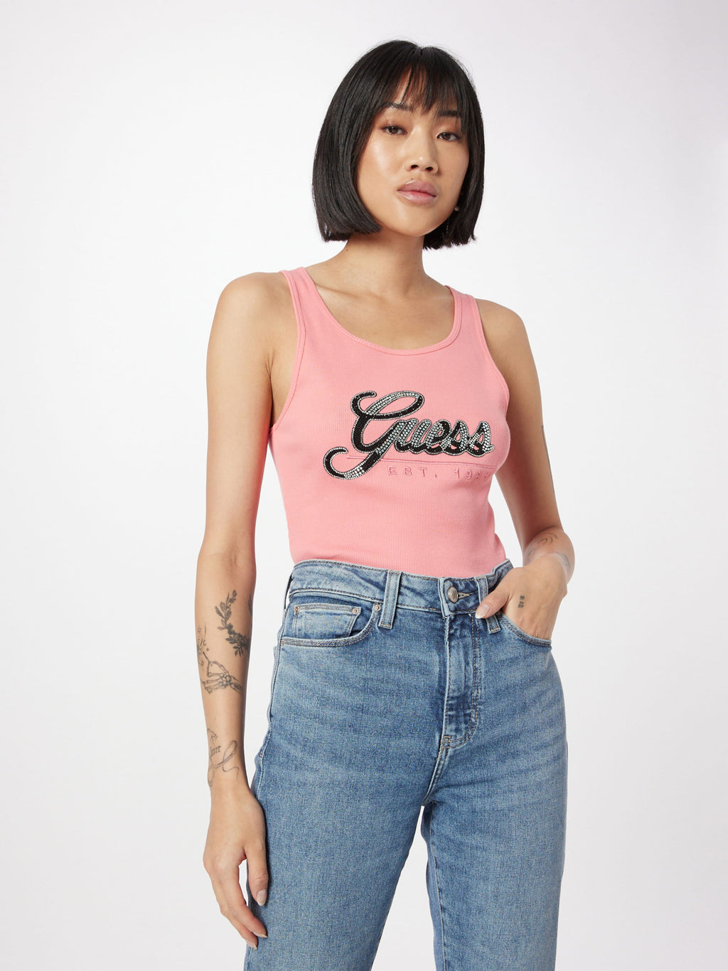 Guess Tanktops Top Dames Pink