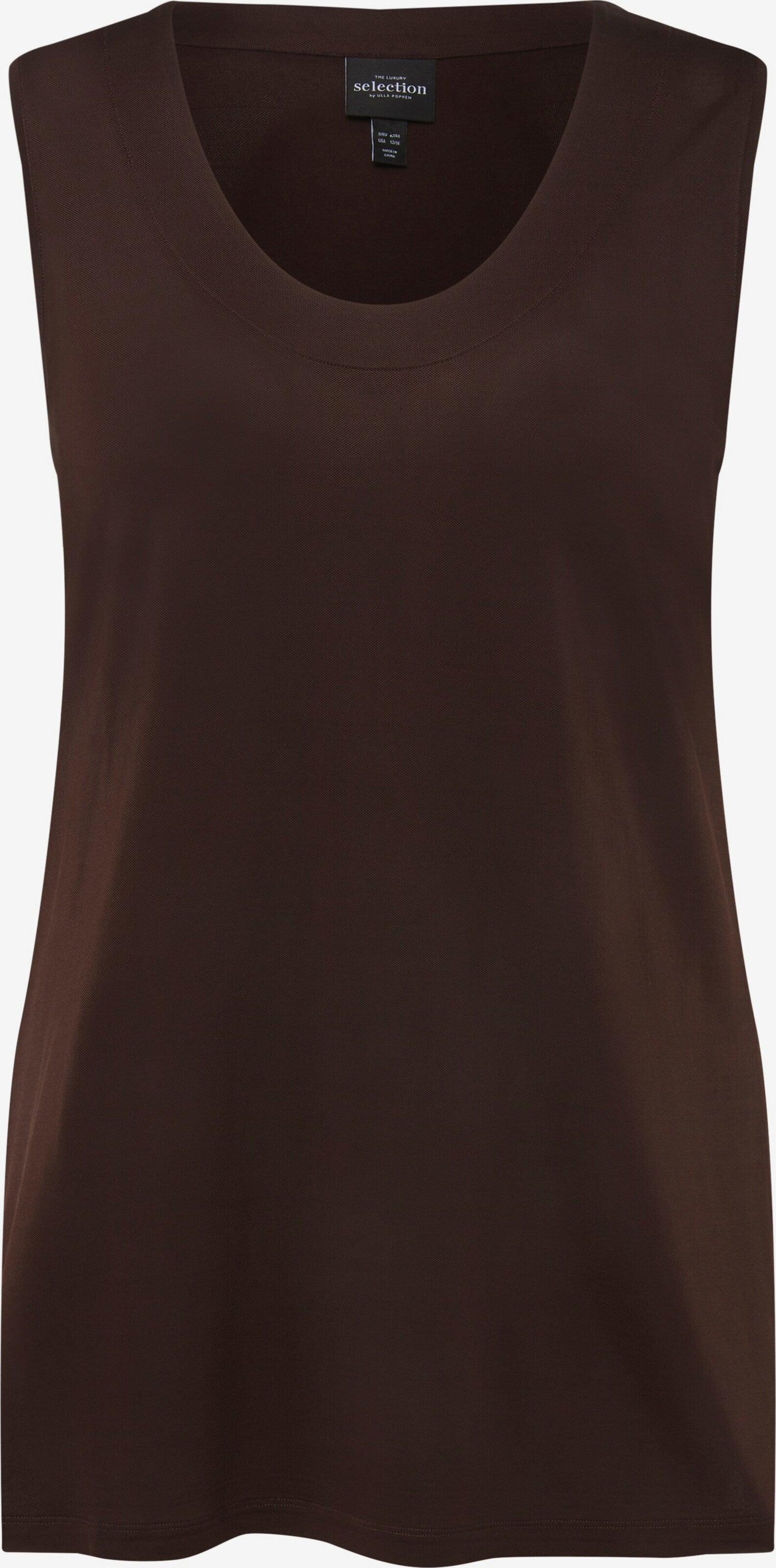 Ulla Popken Mouwloze Shirts Top Dames Bruin