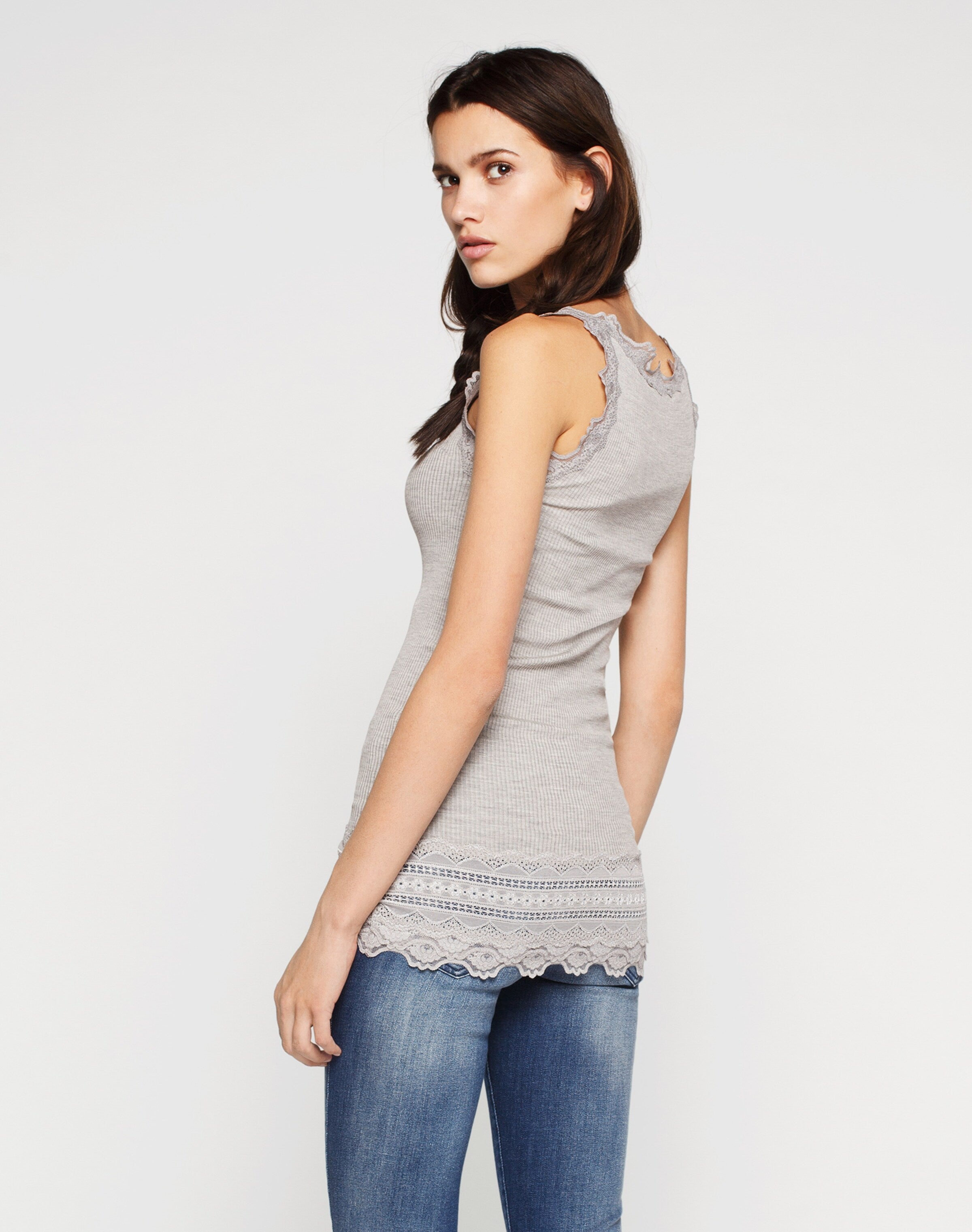 Rosemunde Tanktops Top Dames Lichtgrijs