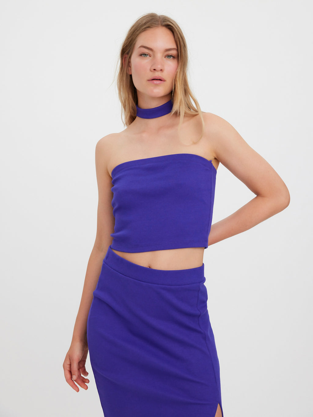 Vero Moda Crop Tops Top Felicia Dames Lichtblauw