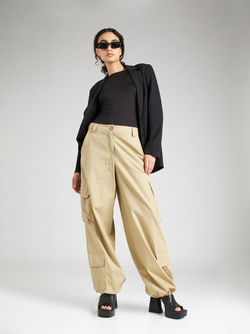 WEEKDAY Mouwloze Shirts Top Alba Dames Zwart