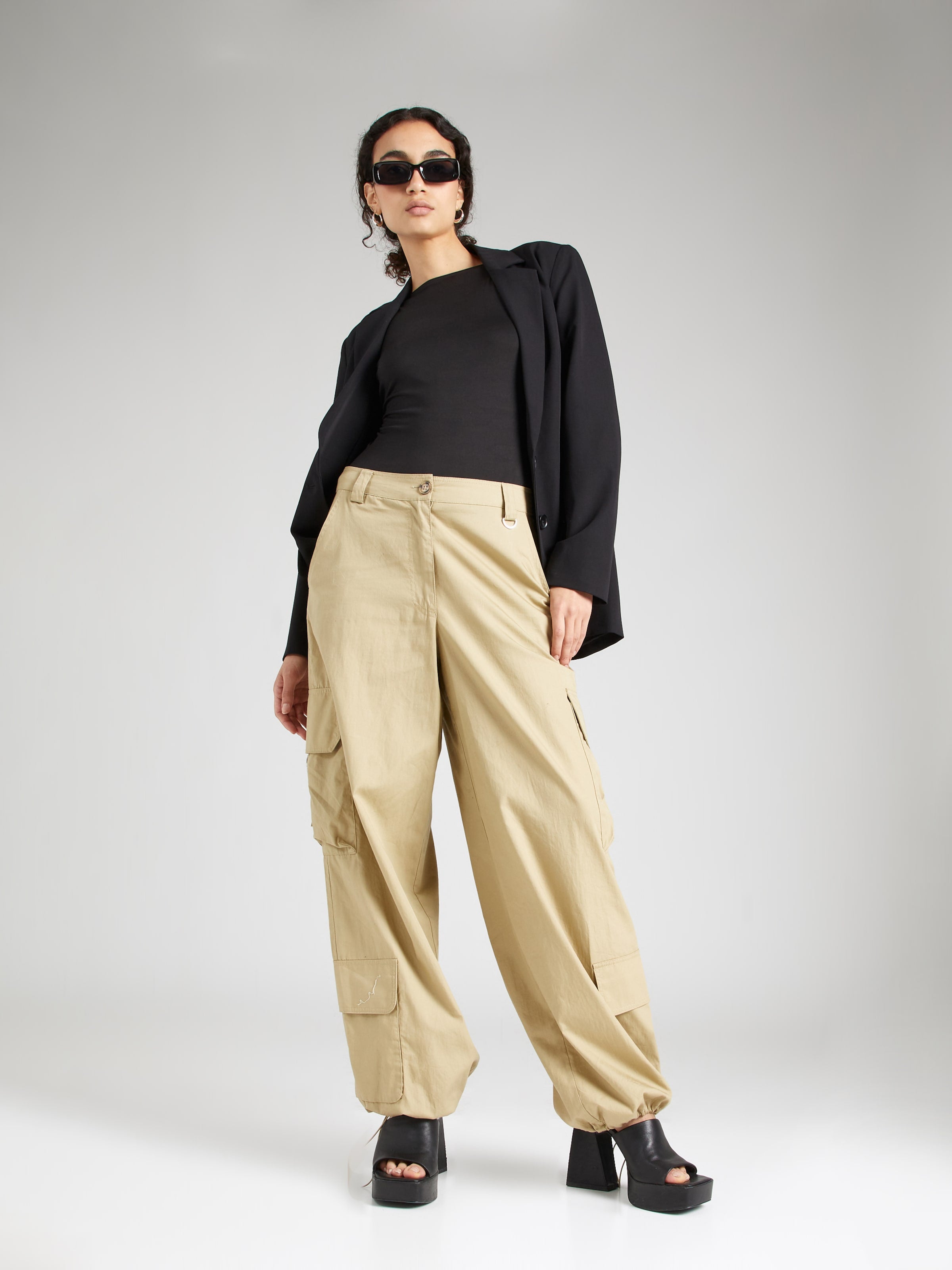 WEEKDAY Mouwloze Shirts Top Alba Dames Zwart