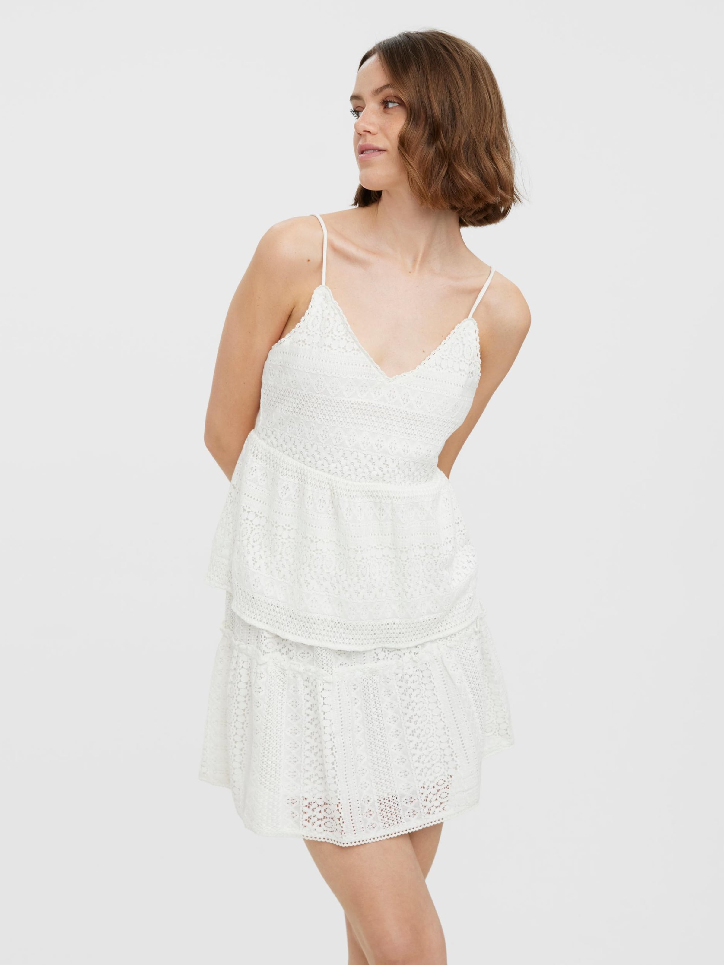 Vero Moda Kanten Tops Top Honey Dames Wit