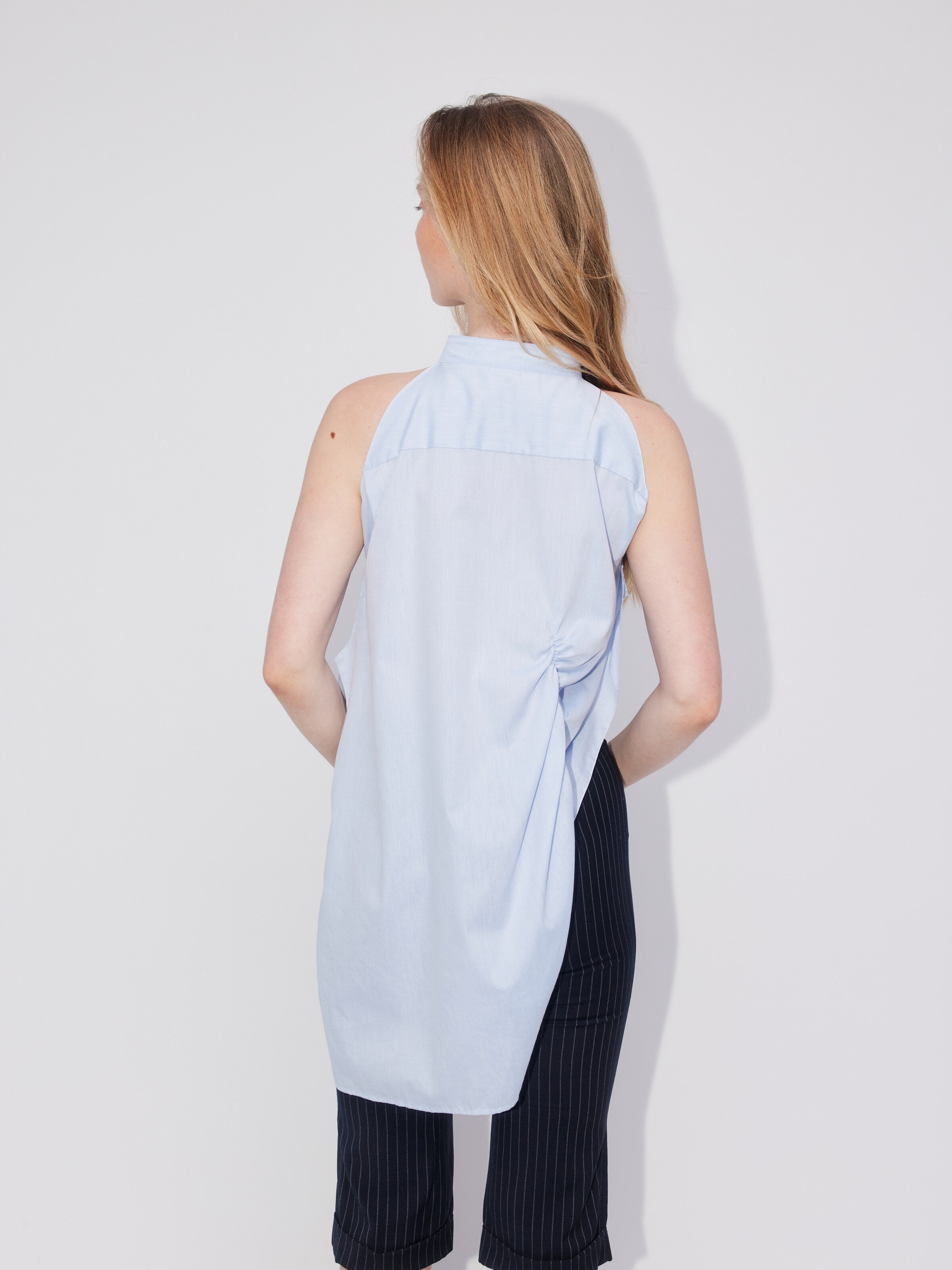  Blouse Tops Blouse Shirred Dames Blauw