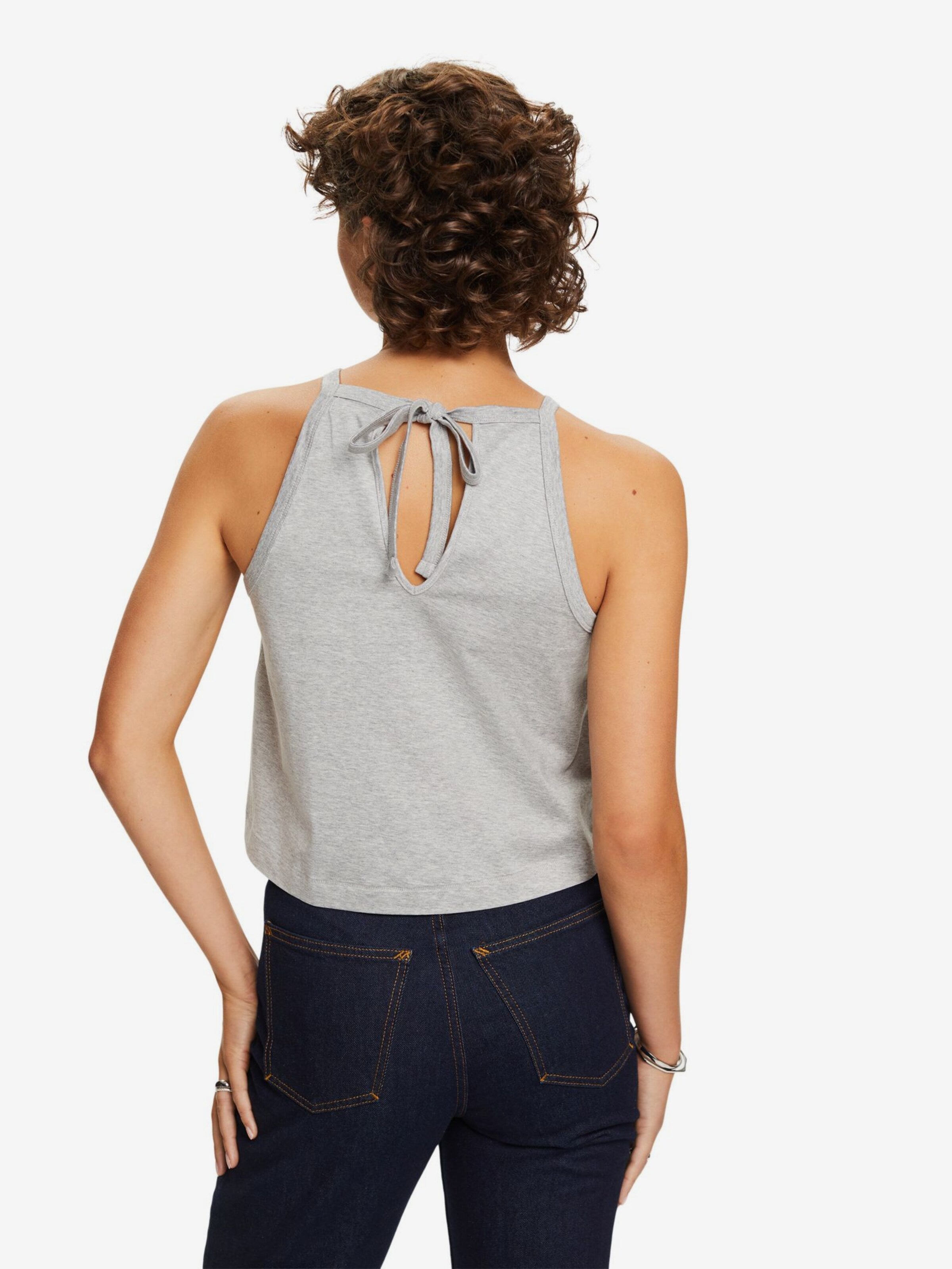 ESPRIT Crop Tops Shirt Dames Lichtgrijs