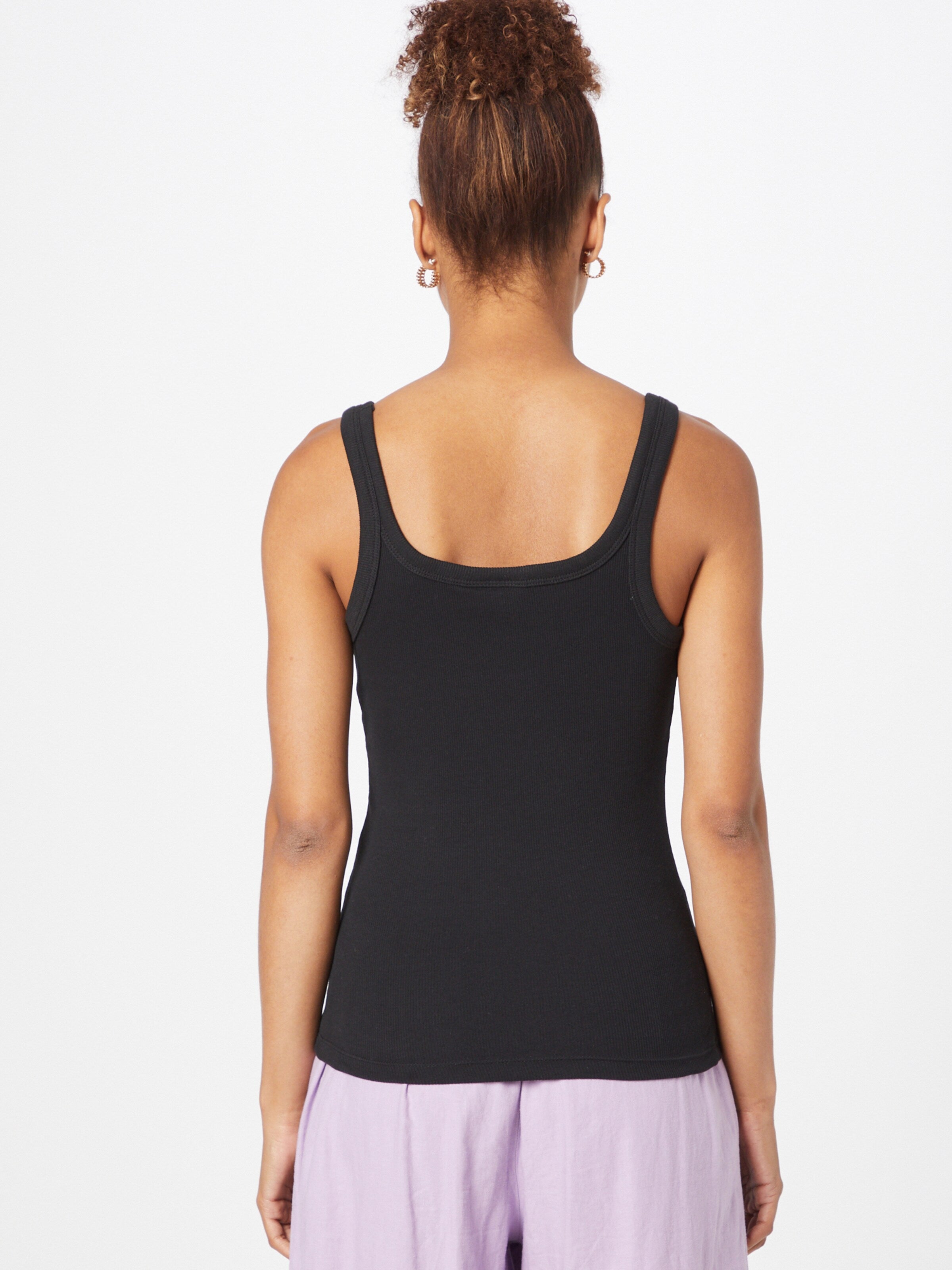 WEEKDAY Tanktops Top Cat Dames Zwart / Wit