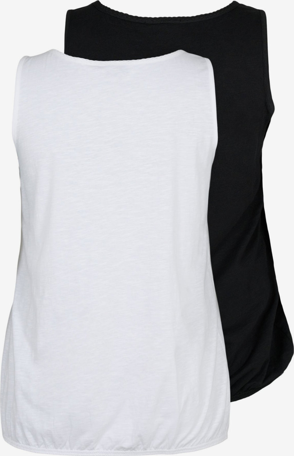 Zizzi Mouwloze Shirts Top Loa Dames Zwart / Wit