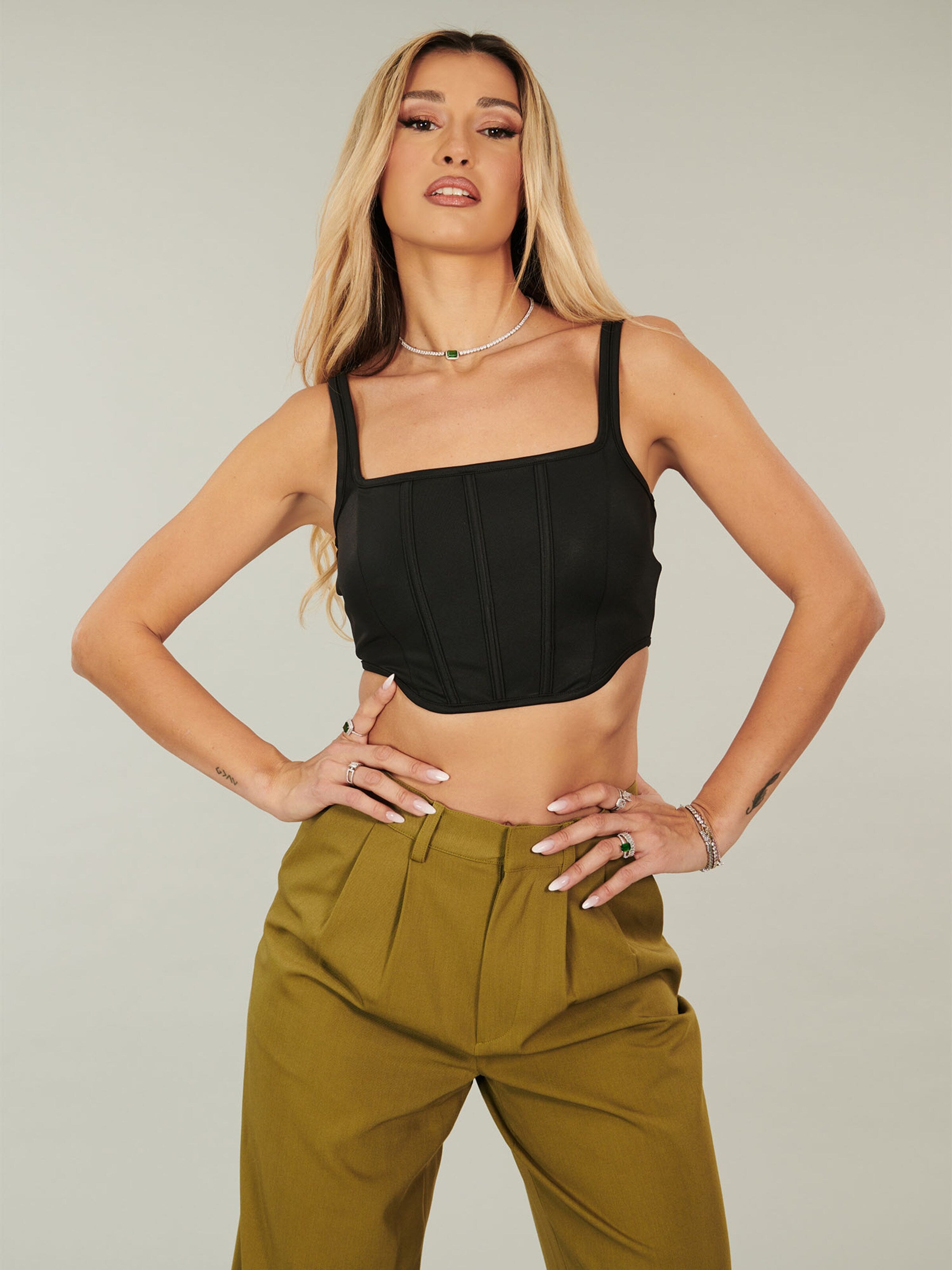  Tanktops Top Dina Dames Zwart