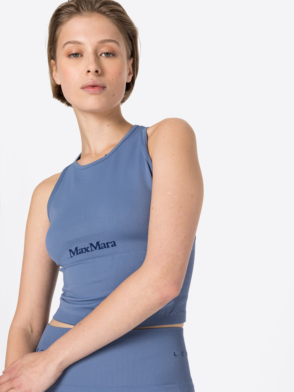 Max Mara Leisure Crop Tops Top GLASSA Dames Navy / Smoky Blue