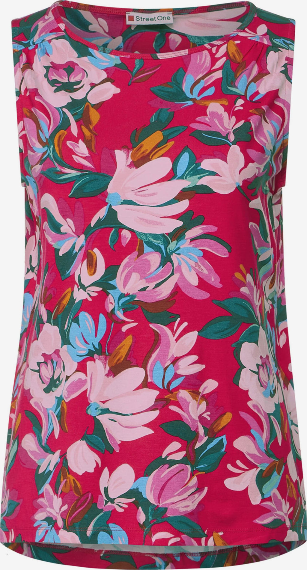 STREET ONE Mouwloze Shirts Top Dames Rosa / Donkerroze