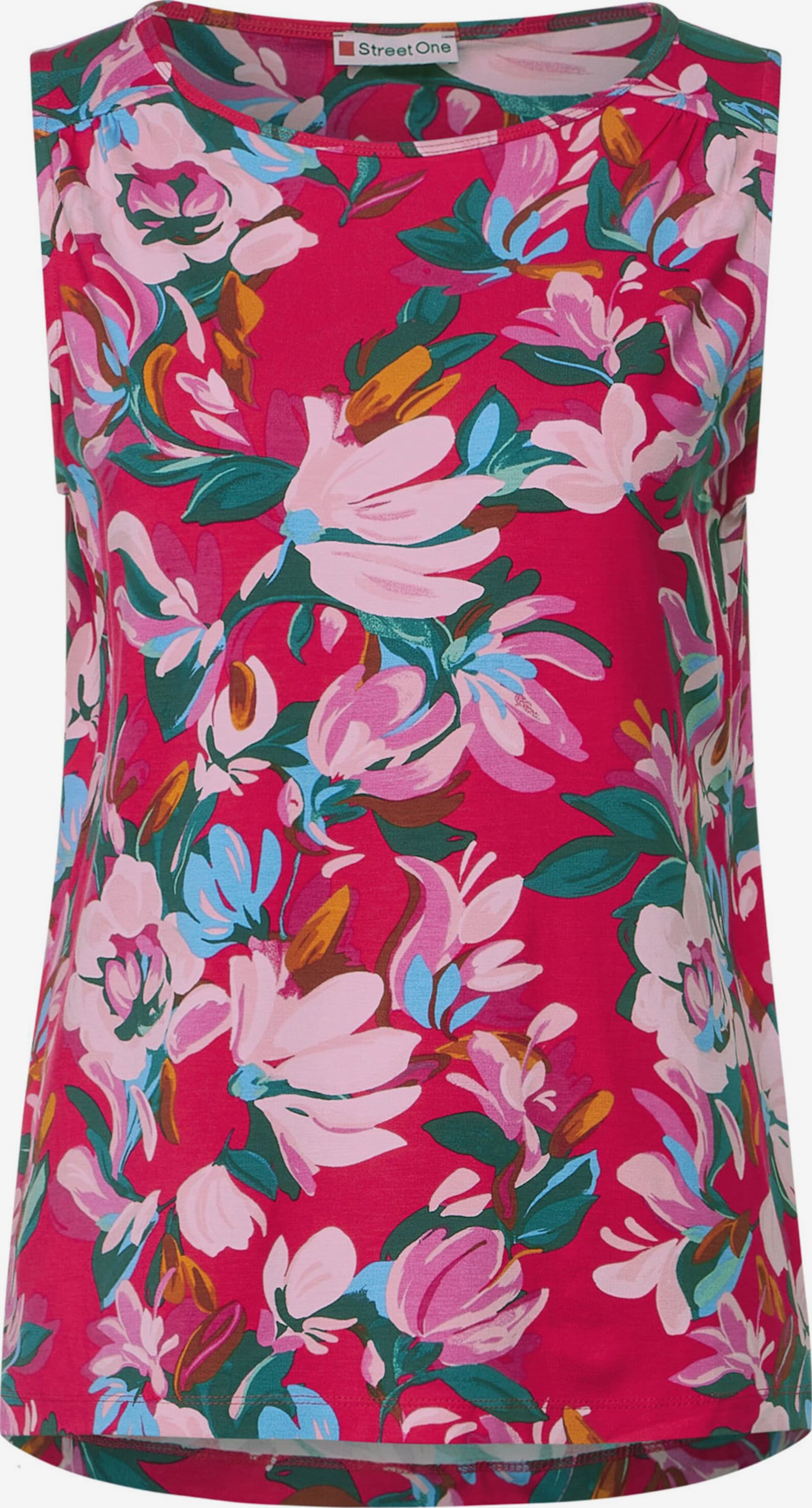 STREET ONE Mouwloze Shirts Top Dames Rosa / Donkerroze
