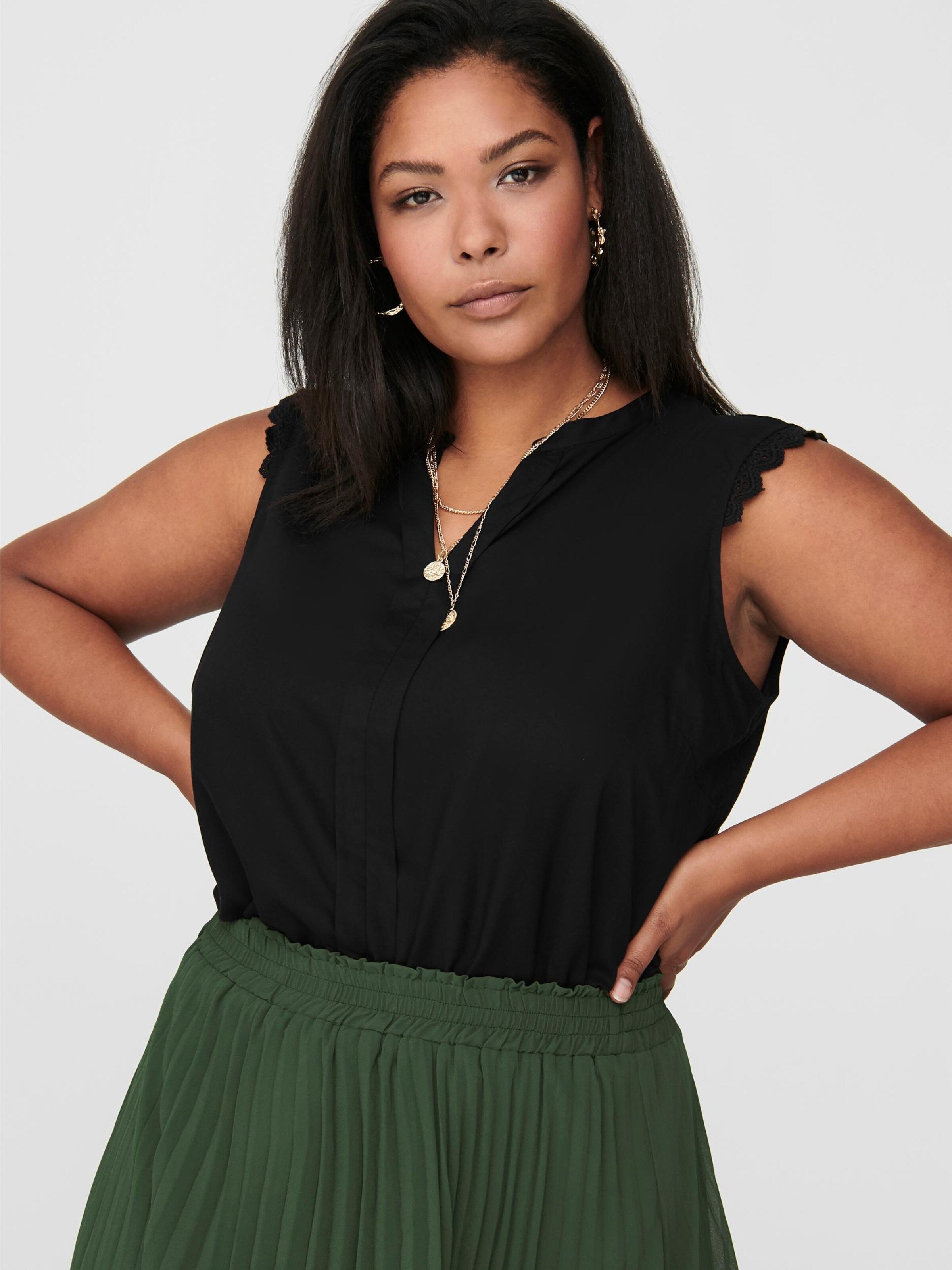 ONLY CARMAKOMA Blouse Tops Blouse Mumi Dames Zwart