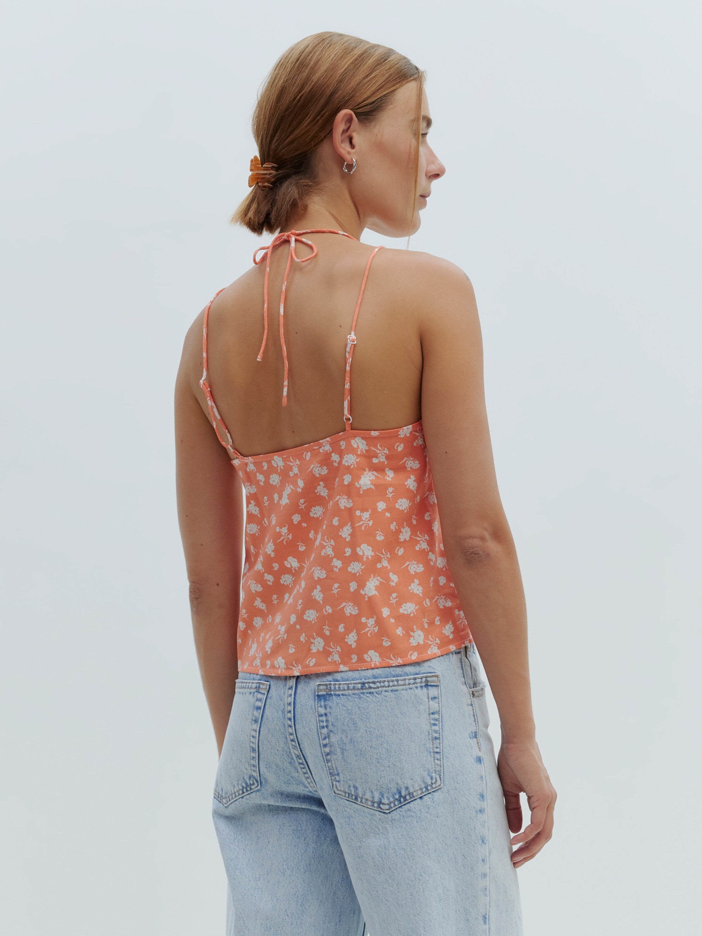 EDITED Uitgaanstops Top Allie Dames Oranje Gemêleerd