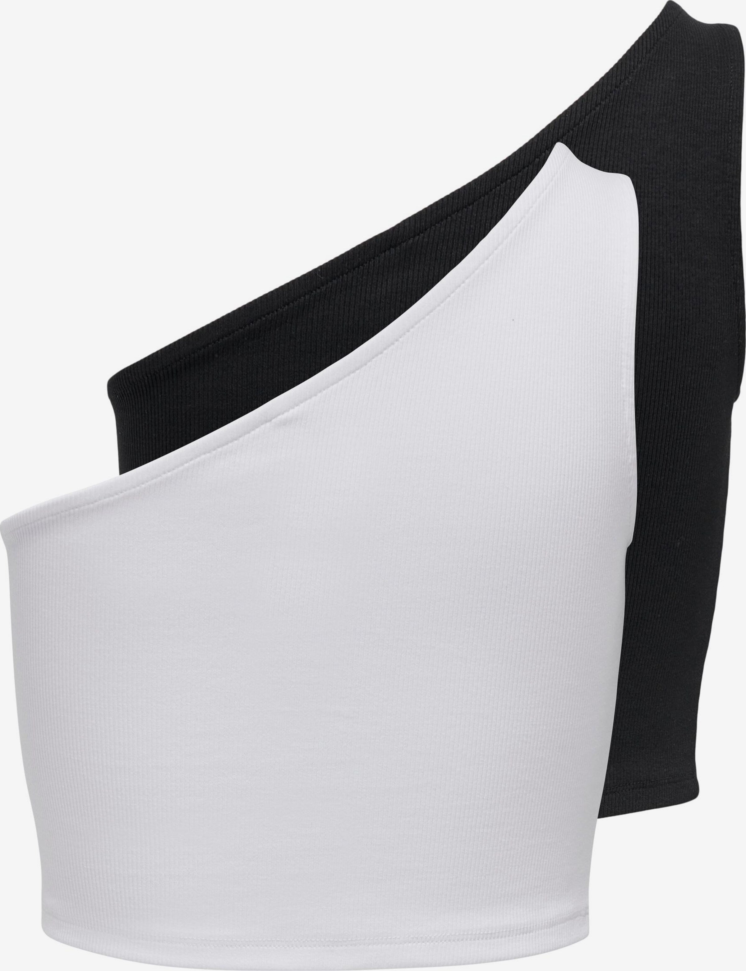 ONLY Crop Tops Top NULAN Dames Zwart / Wit