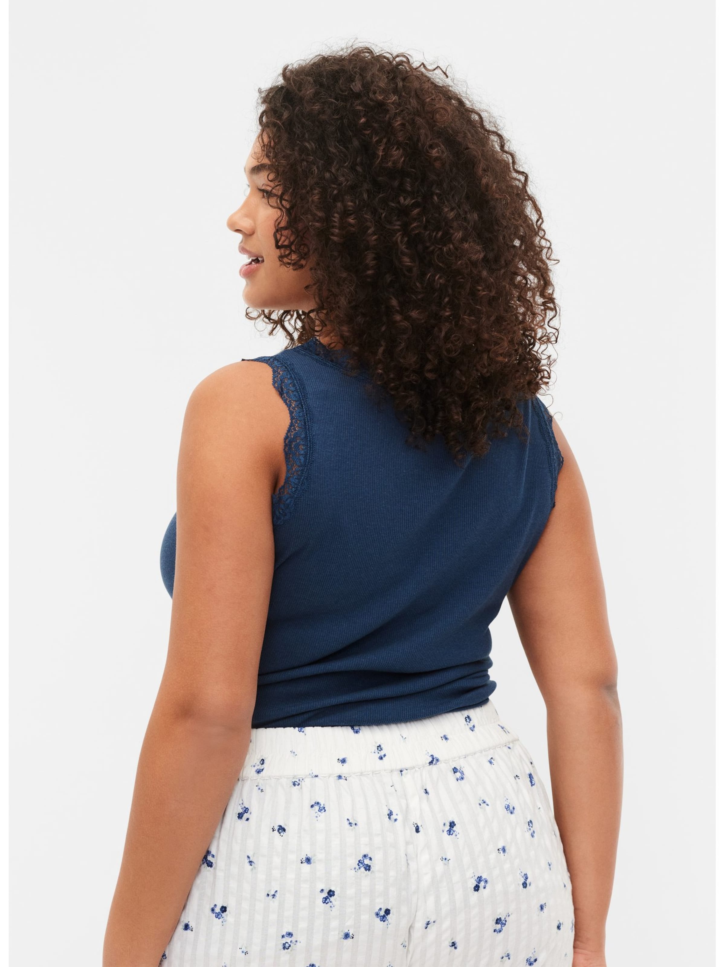 Zizzi Kanten Tops Top Liv Dames Zwart