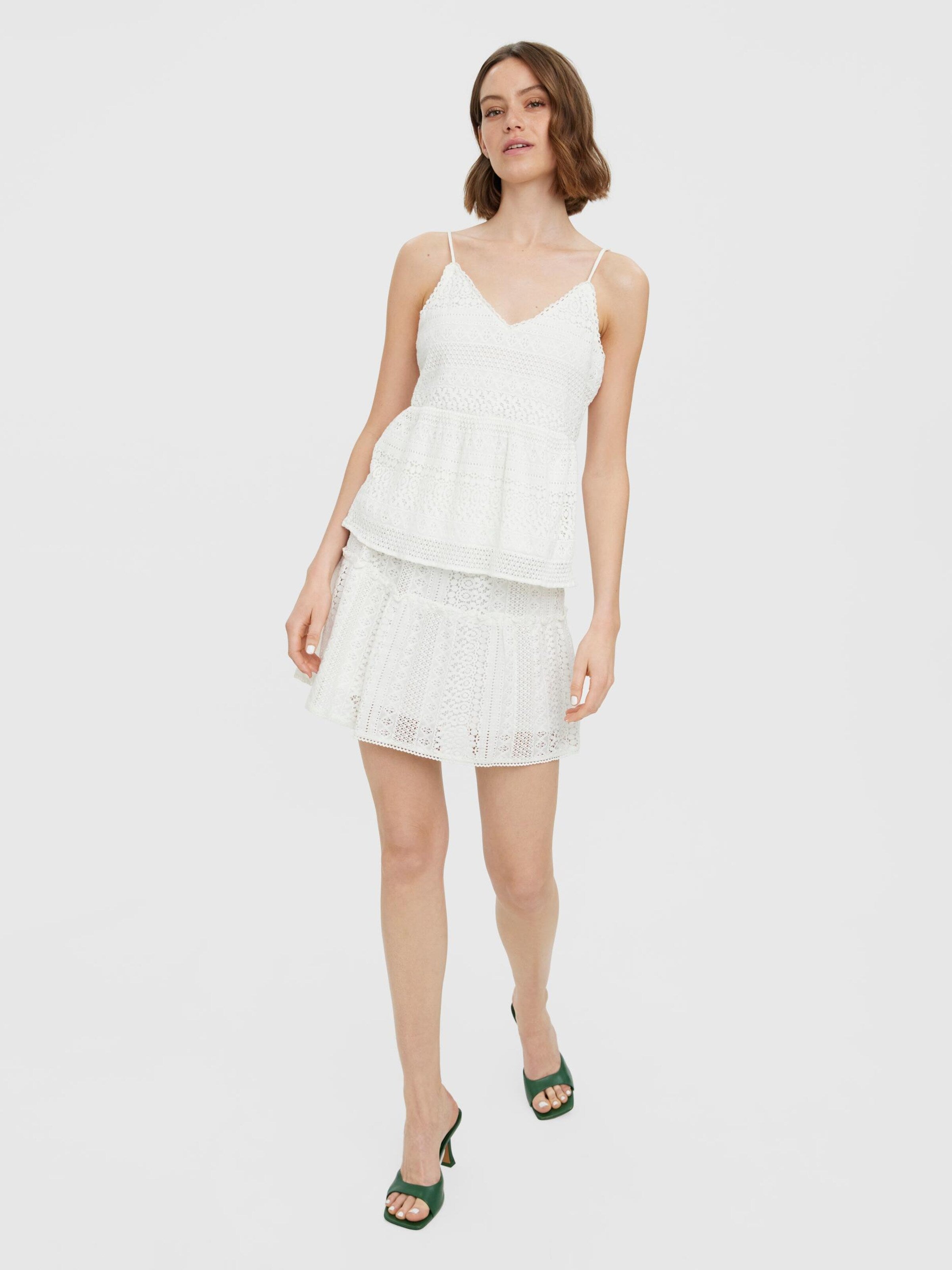 Vero Moda Kanten Tops Top Honey Dames Wit