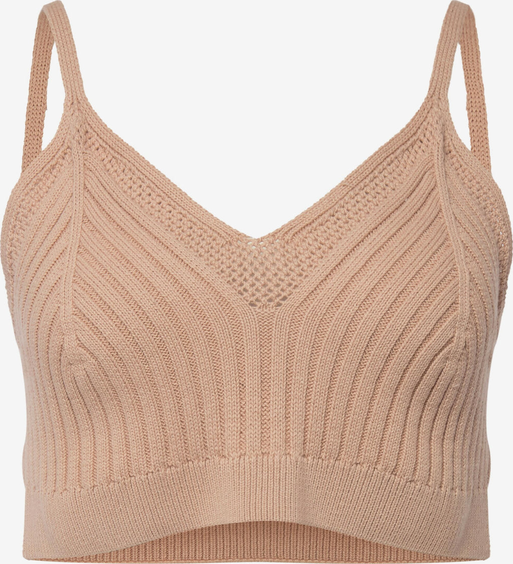 Ulla Popken Spaghetti Tops Top Dames Donkerbeige