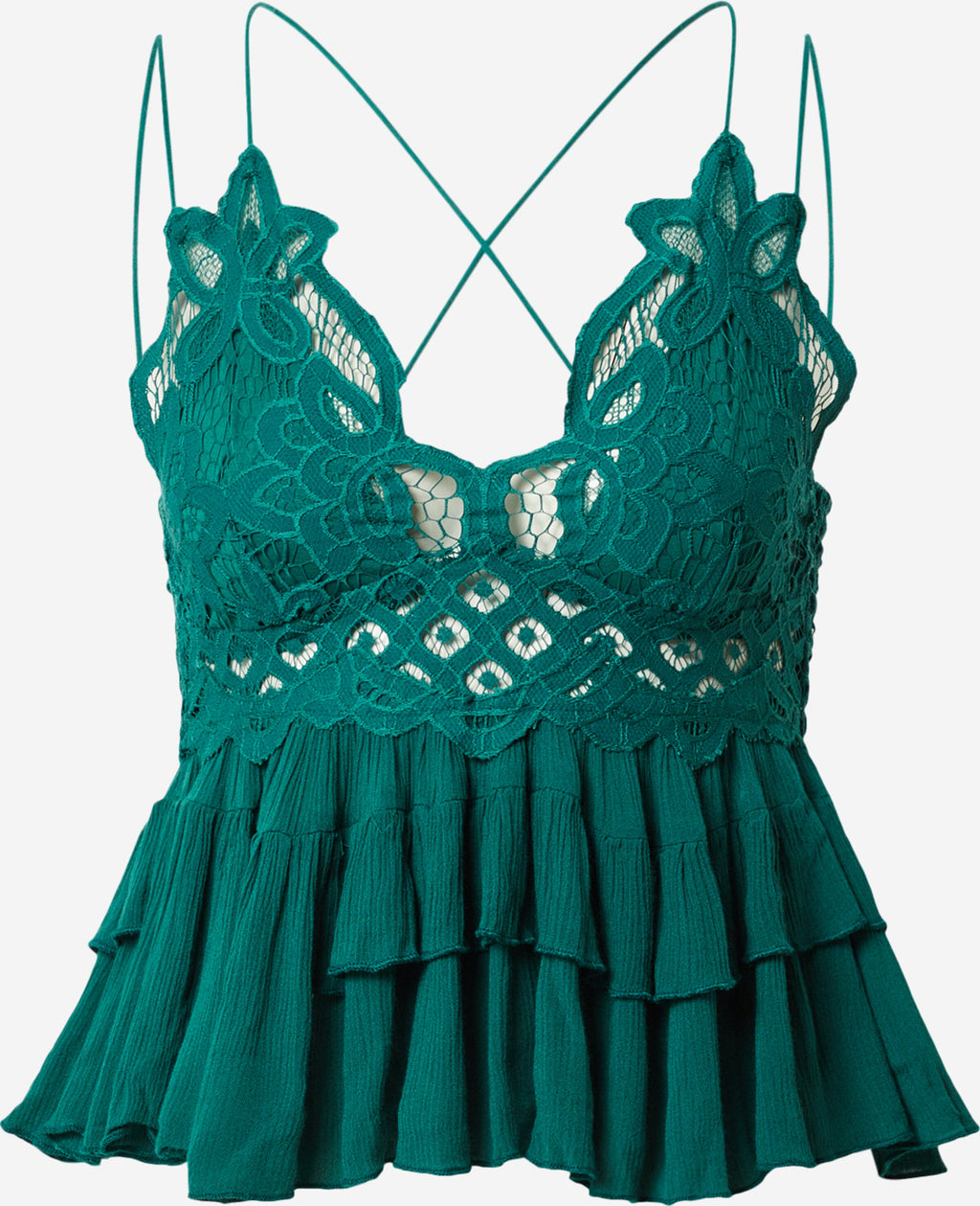 FREE PEOPLE Kanten Tops Top ADELLA Dames Blauw