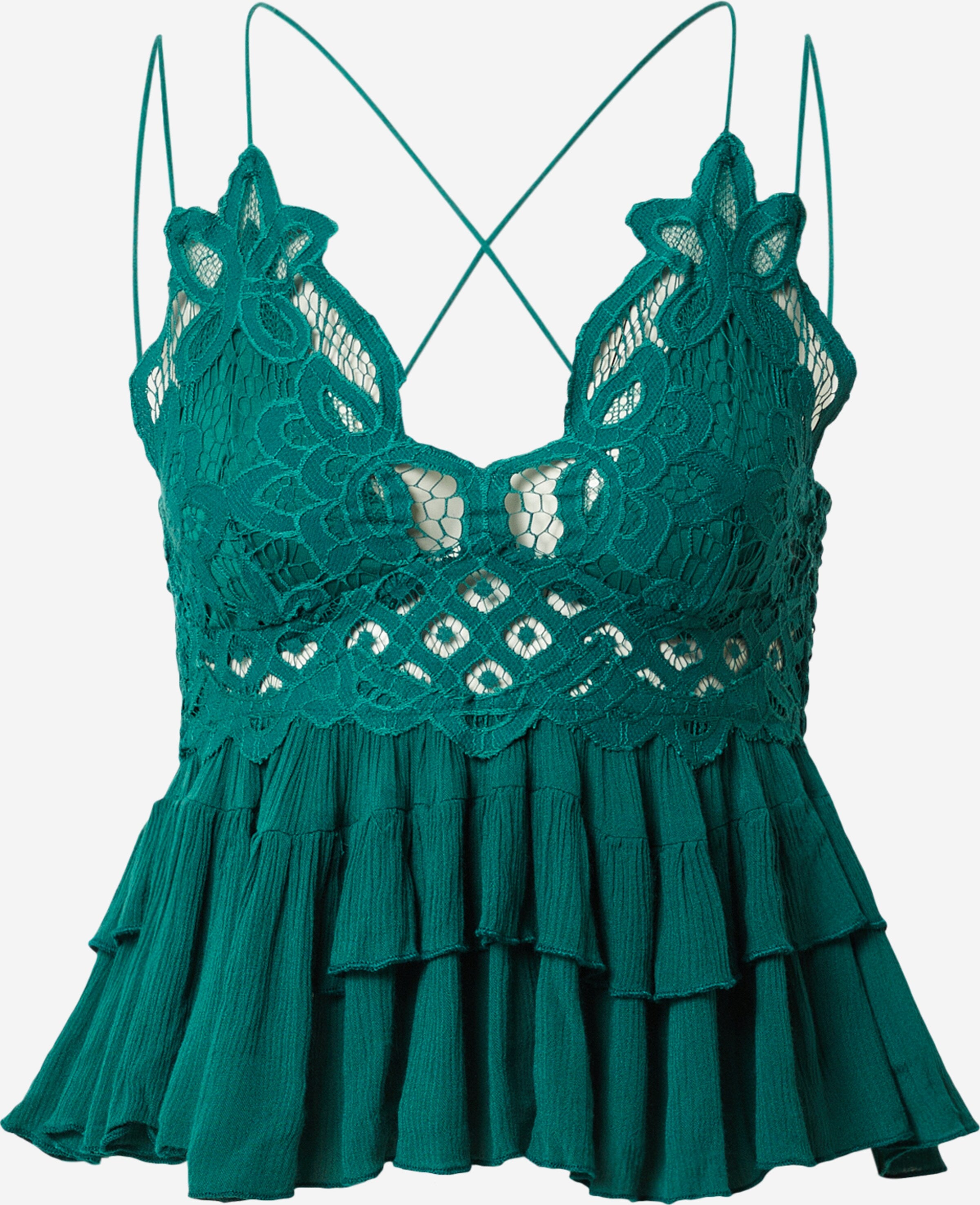 FREE PEOPLE Kanten Tops Top ADELLA Dames Blauw
