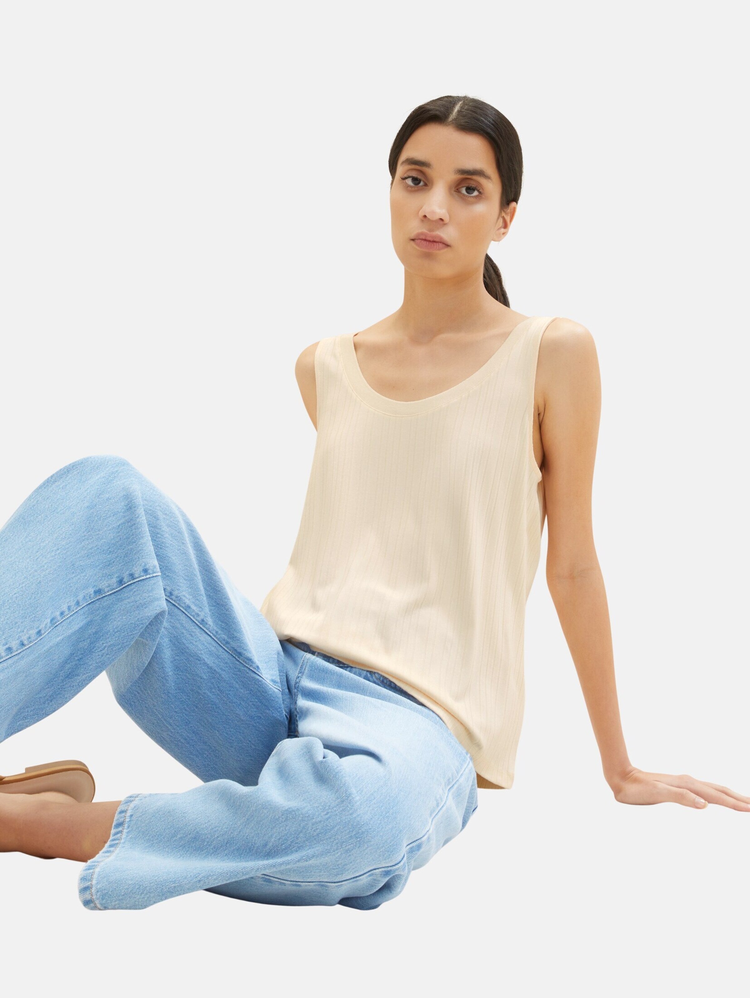 Tom Tailor Tanktops Top Dames Lichtbeige