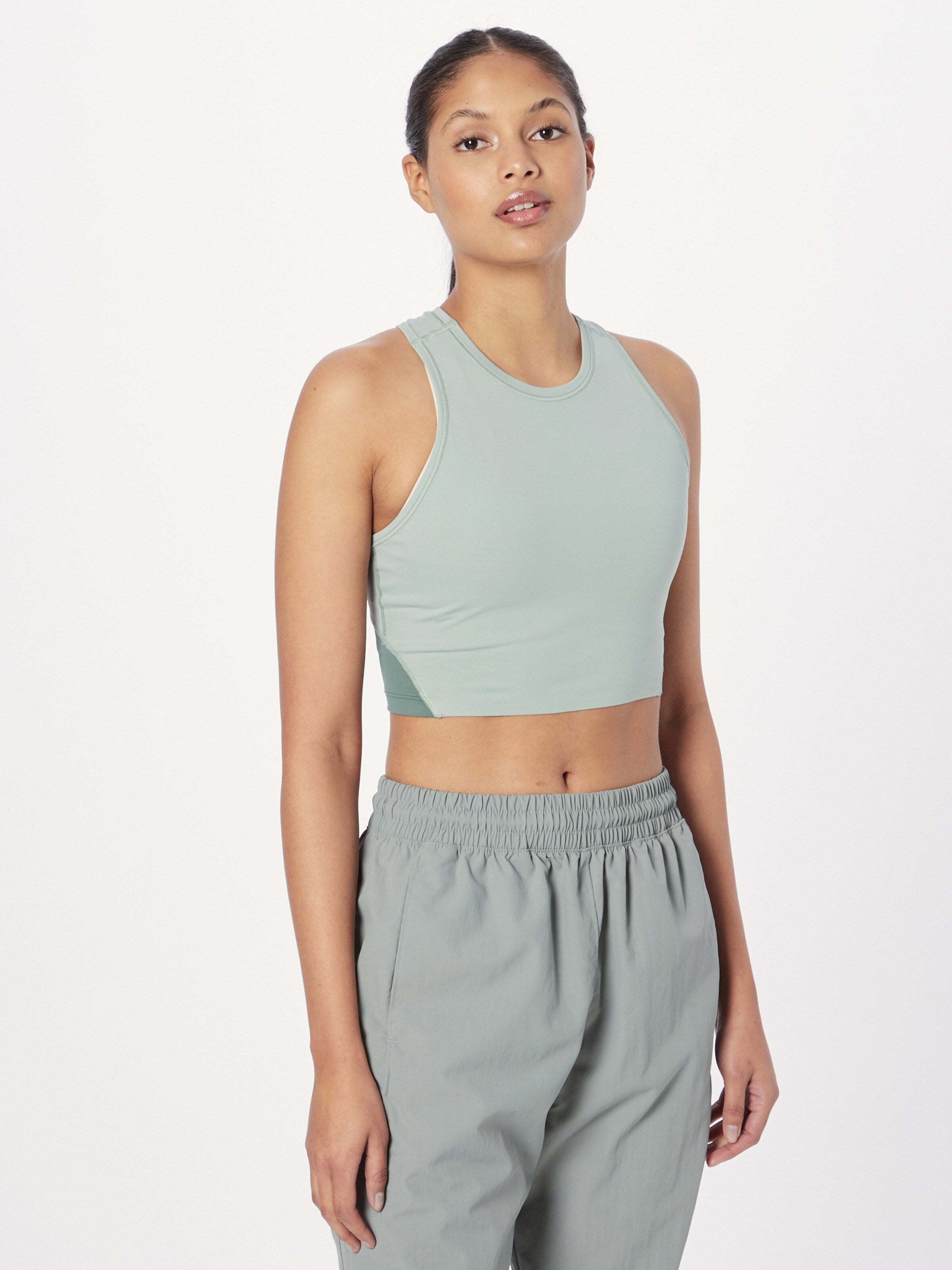 On Crop Tops Top Dames Rookgrijs
