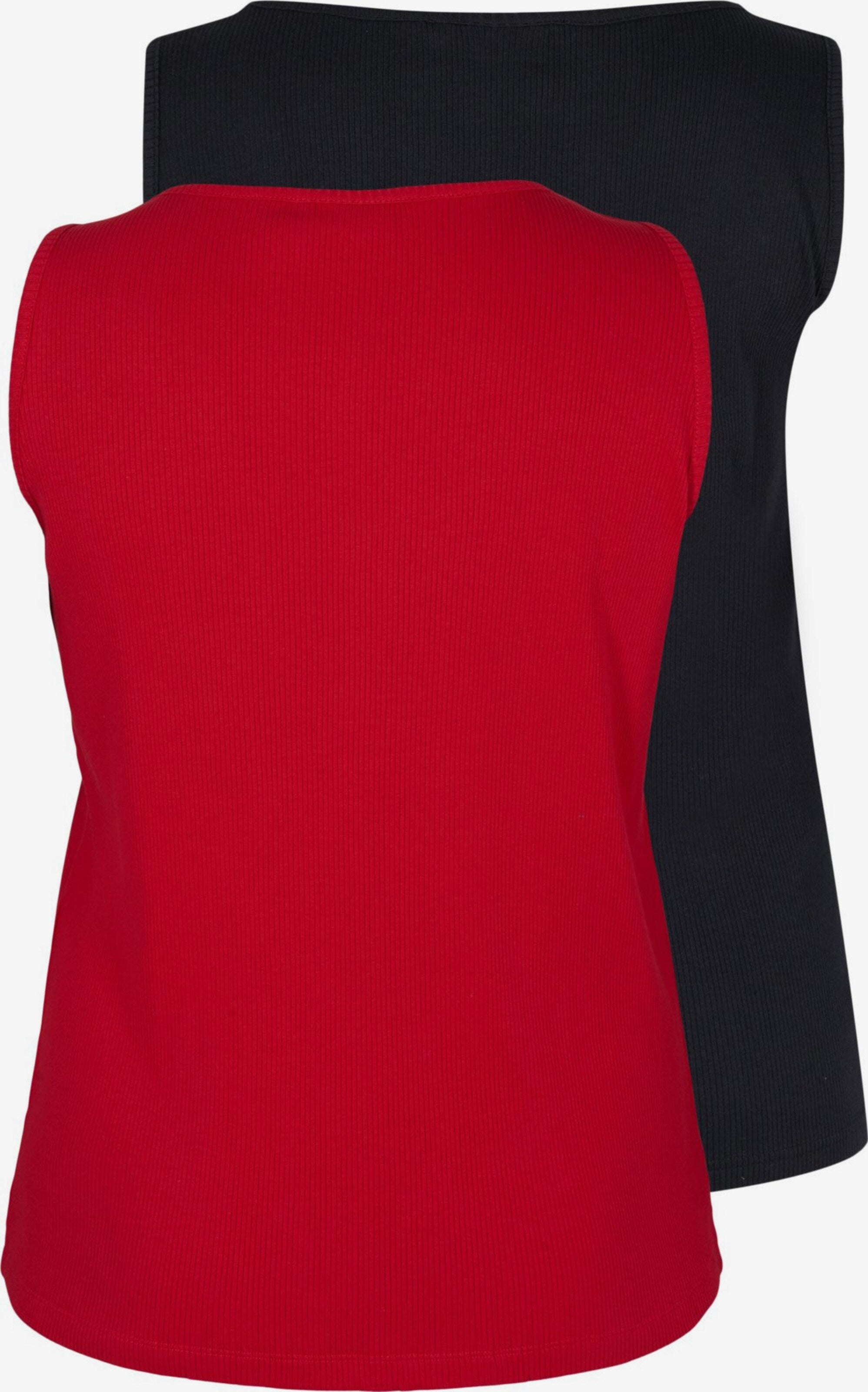 Zizzi Mouwloze Shirts Top Dames Blauw / Rood