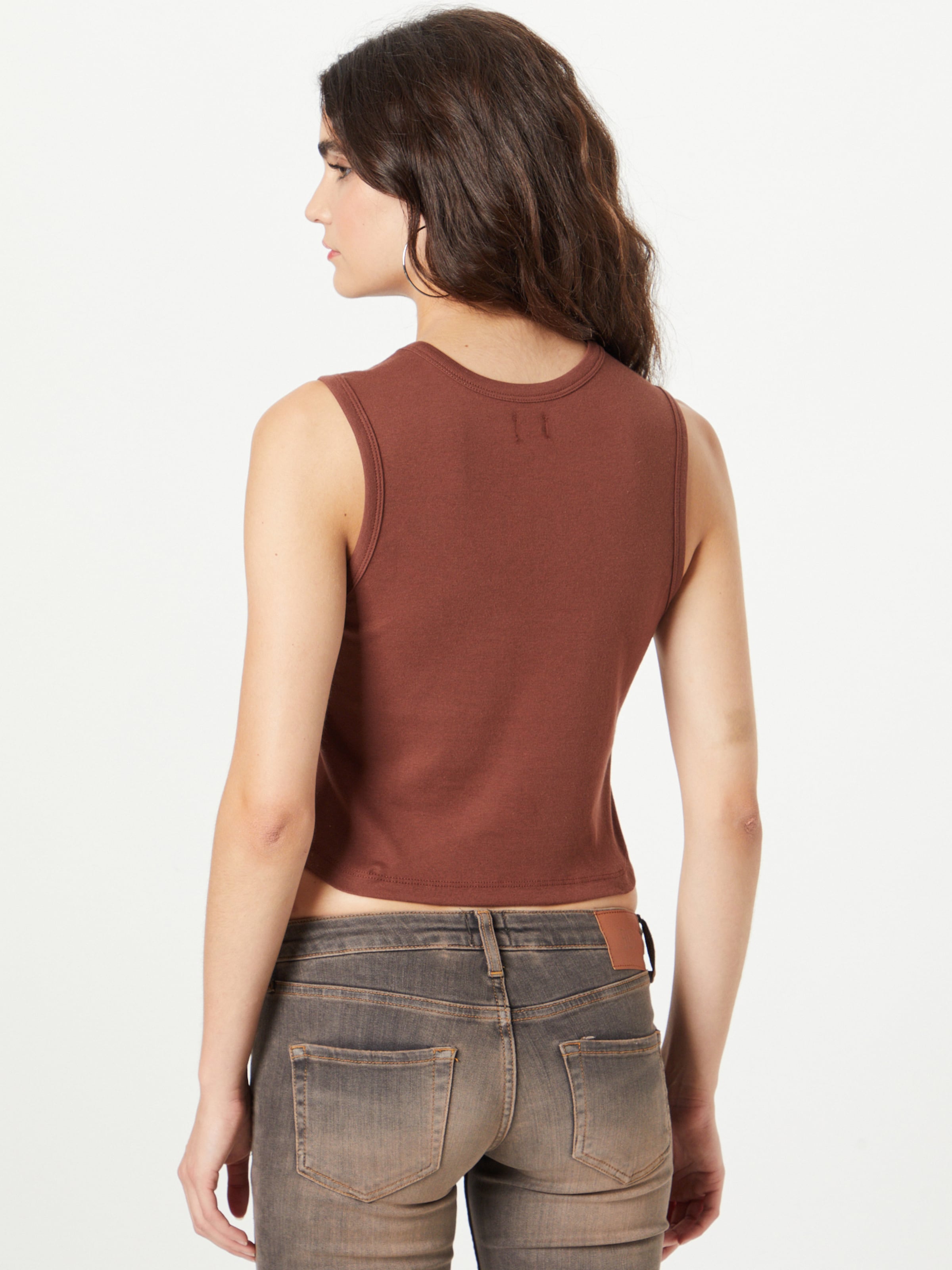 BDG Urban Outfitters Crop Tops Top STAY LUCKY Dames Bruin