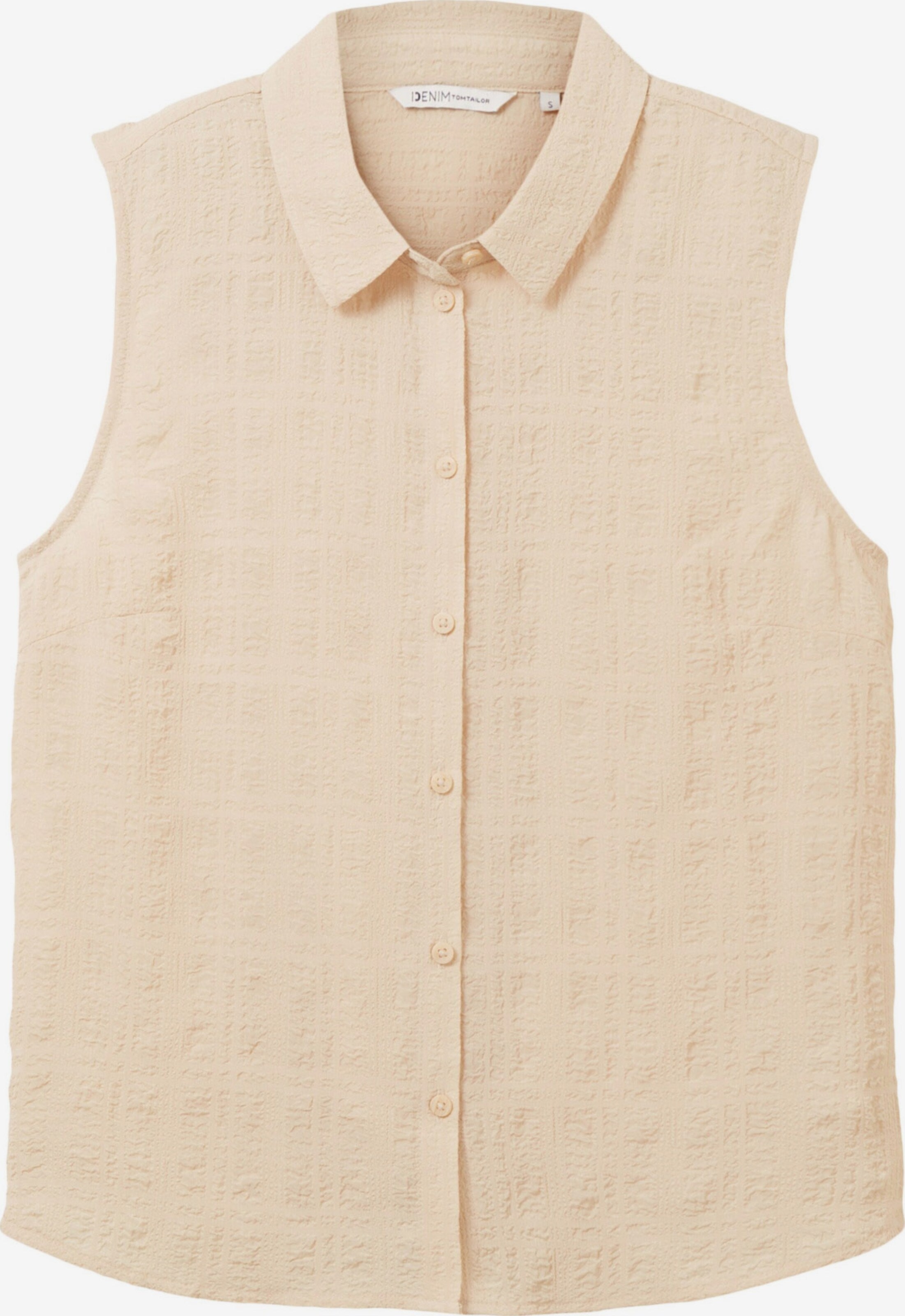 TOM TAILOR Denim Blouse Tops Blouse Dames Lichtbeige