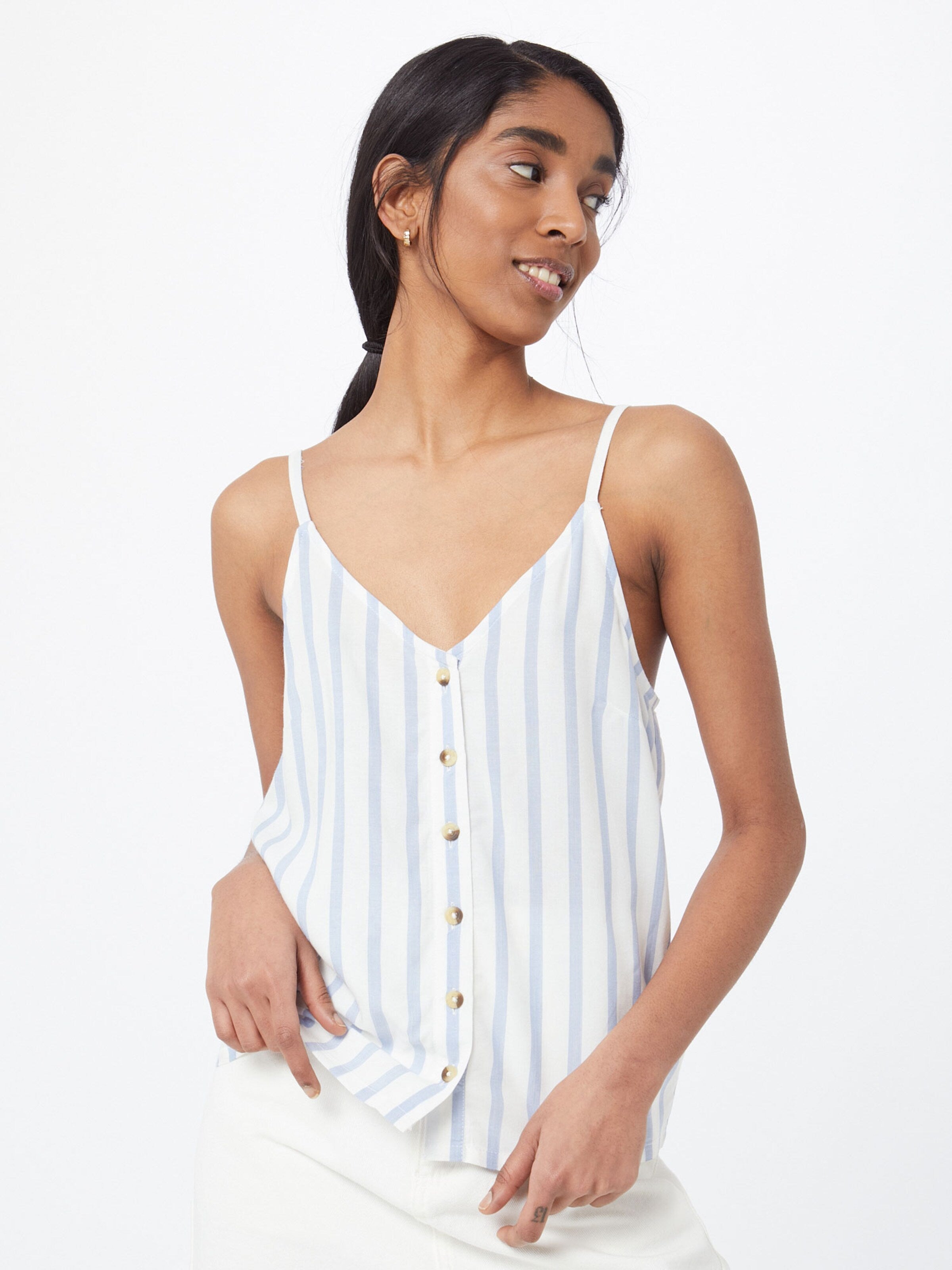 About You Spaghetti Tops Top Sena Dames Lichtblauw / Wit