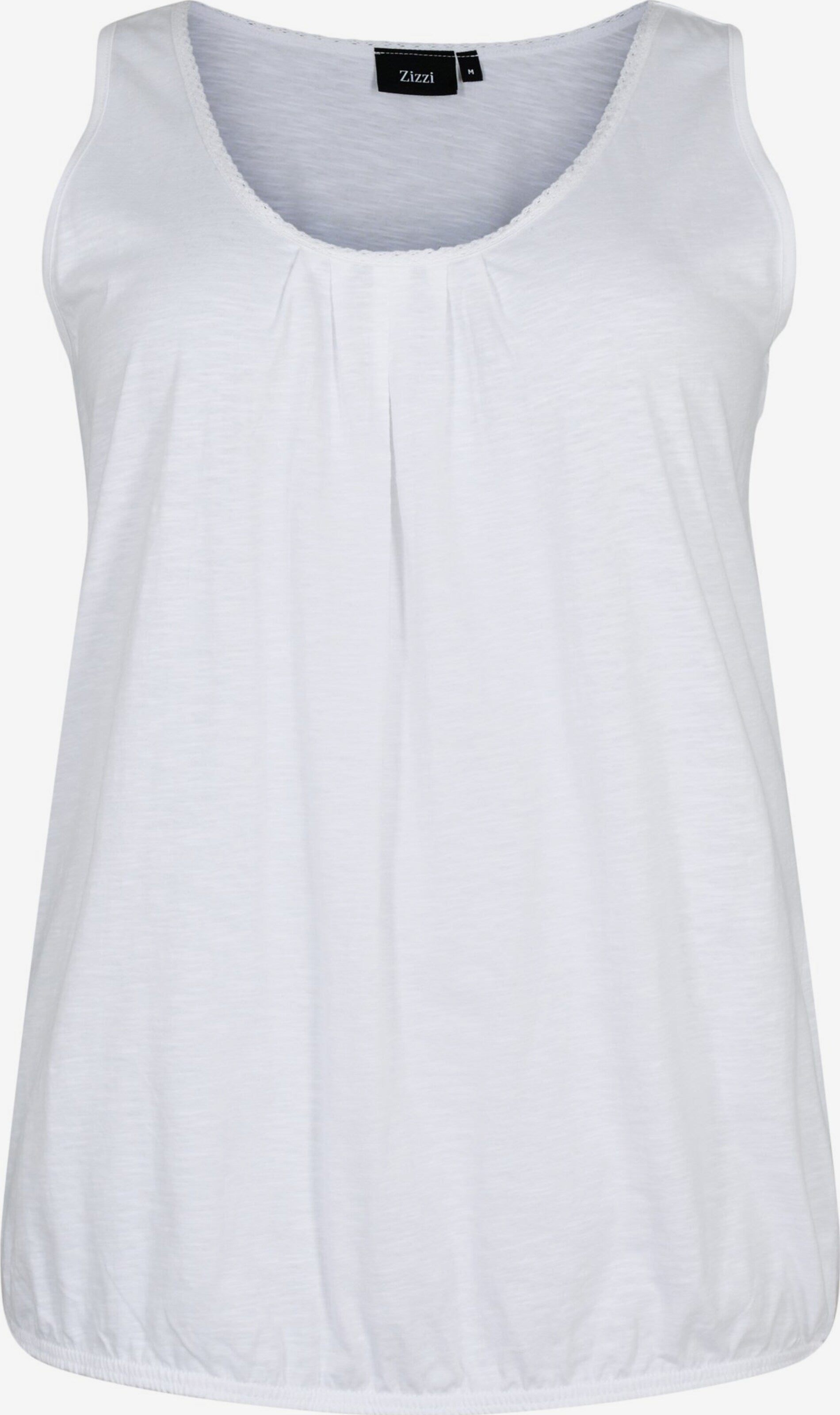 Zizzi Mouwloze Shirts Top Loa Dames Zwart / Wit