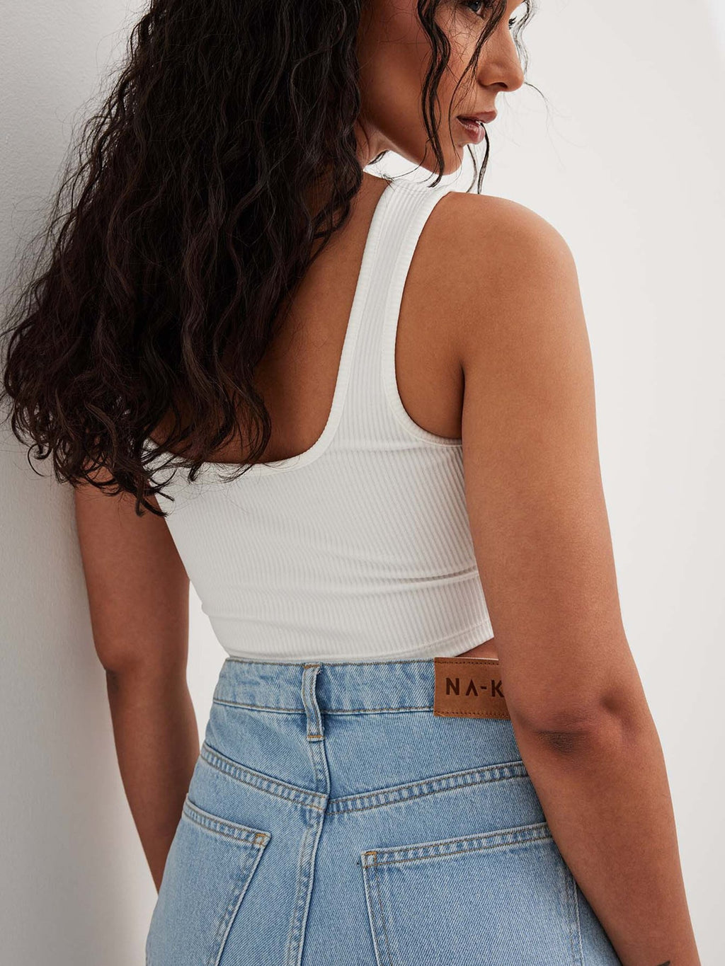 NA-KD Crop Tops Top Dames Wit
