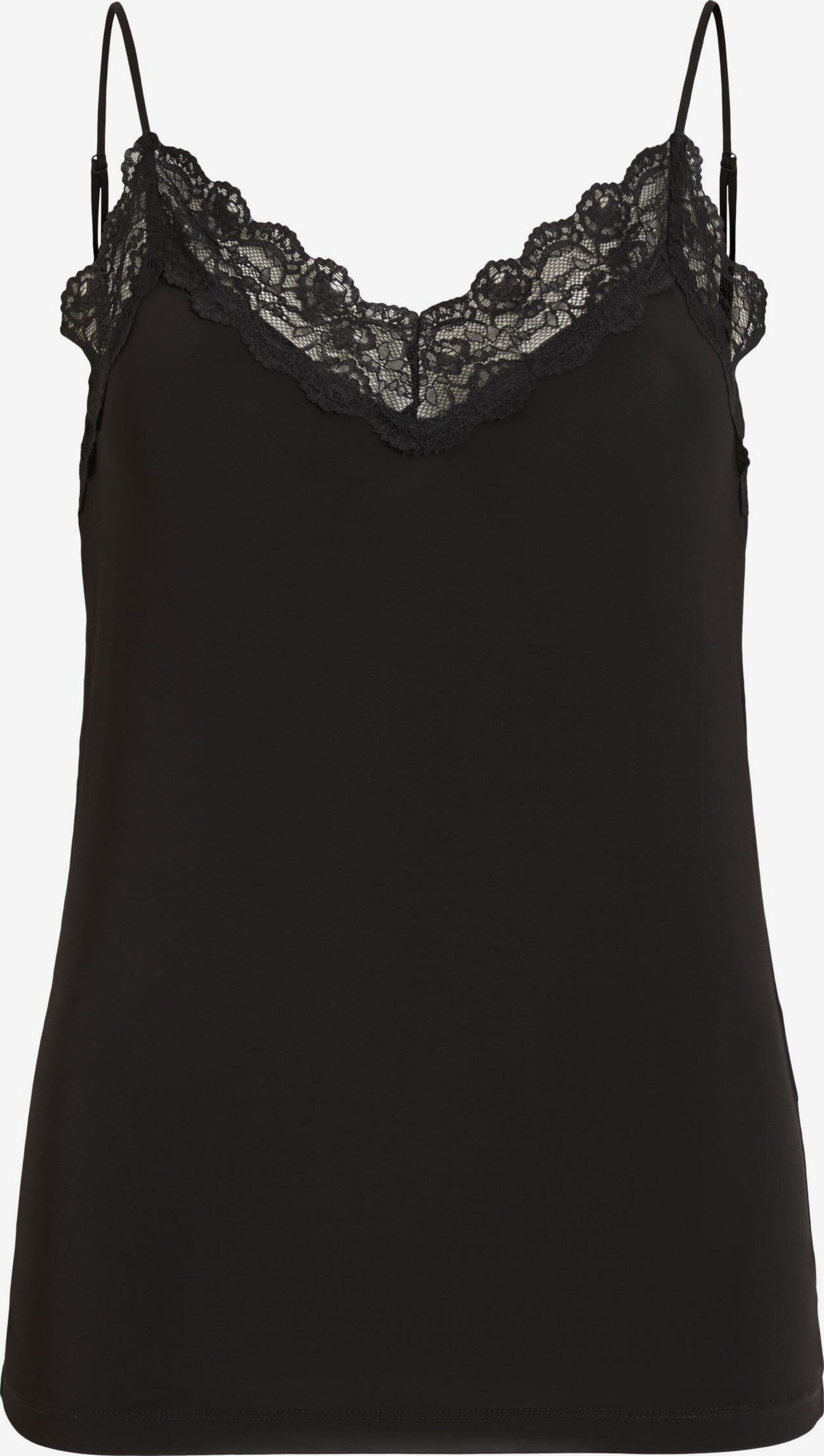 Object Kanten Tops Top Leena Dames Zwart