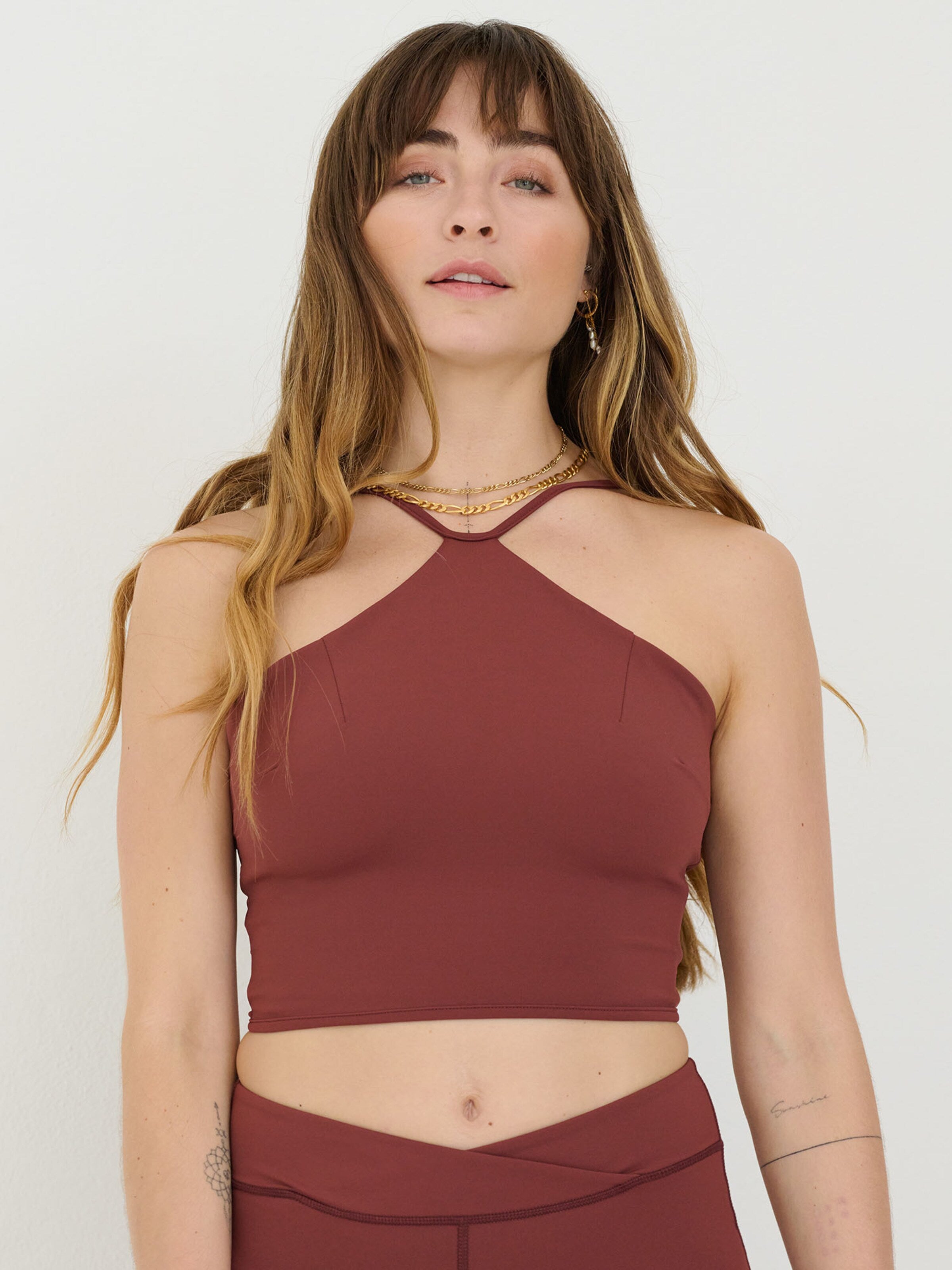  Crop Tops Top Adelina Dames Bruin