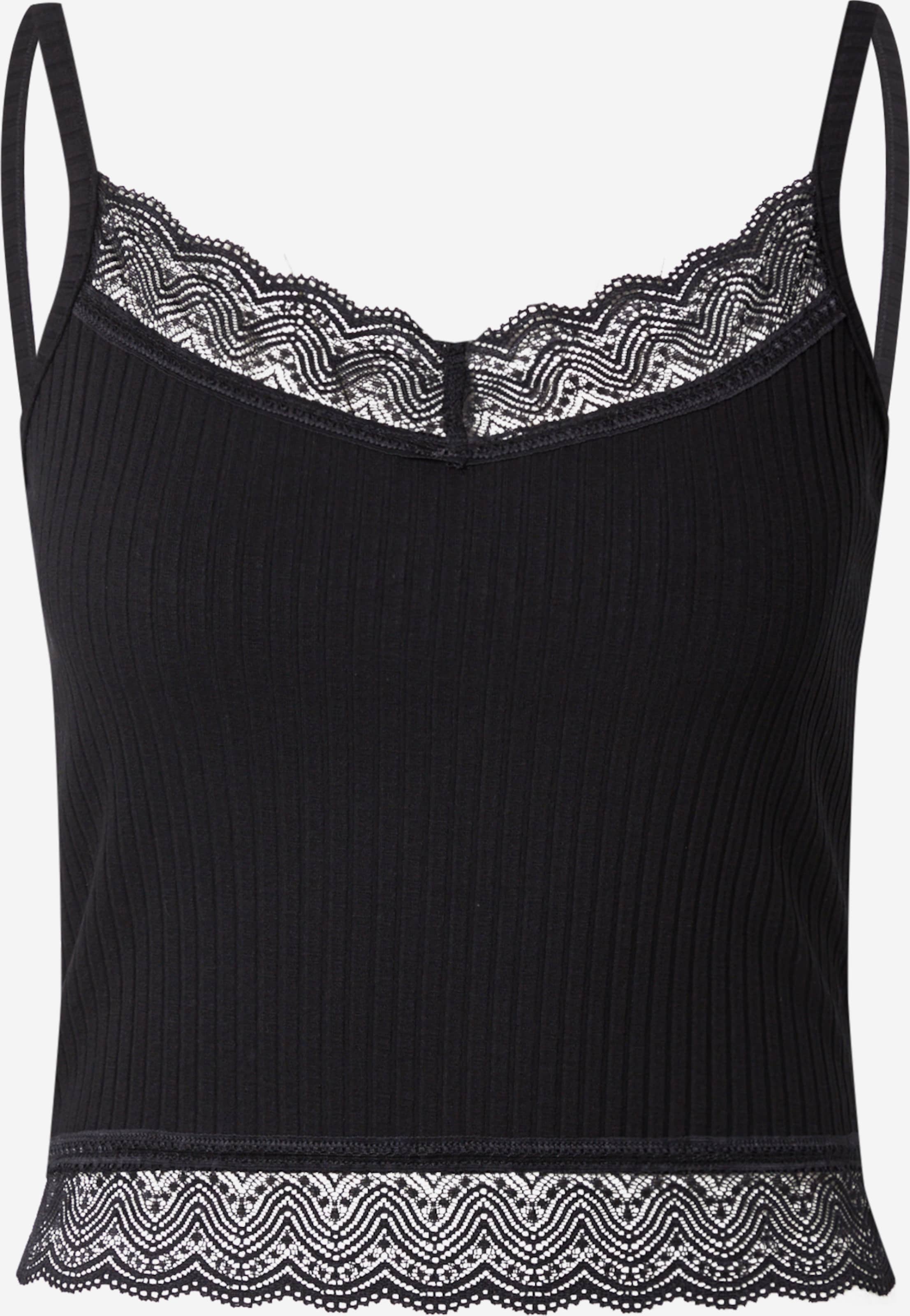 About You Kanten Tops Top Mariel Dames Zwart
