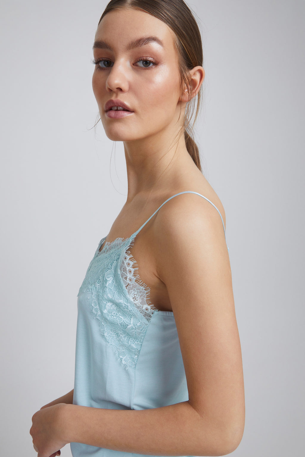 ICHI Kanten Tops Top Dames Blauw