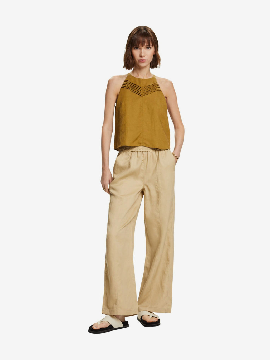 ESPRIT Blouse Tops Blouse Dames Bruin