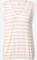 S.Oliver Mouwloze Shirts Top Dames Oranje / Wit