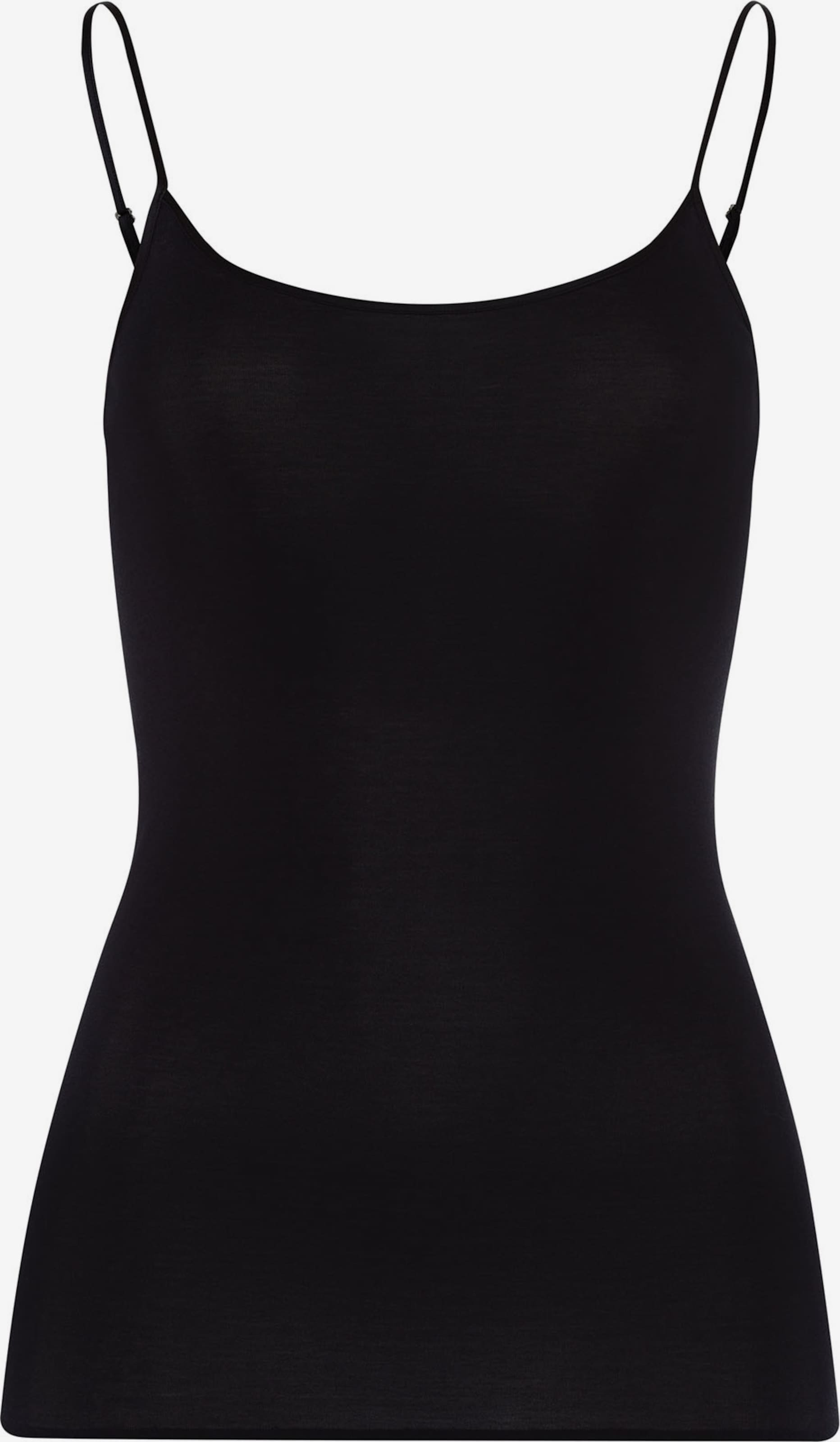 HANRO Spaghetti Tops Top Cotton Seamless Dames Zwart